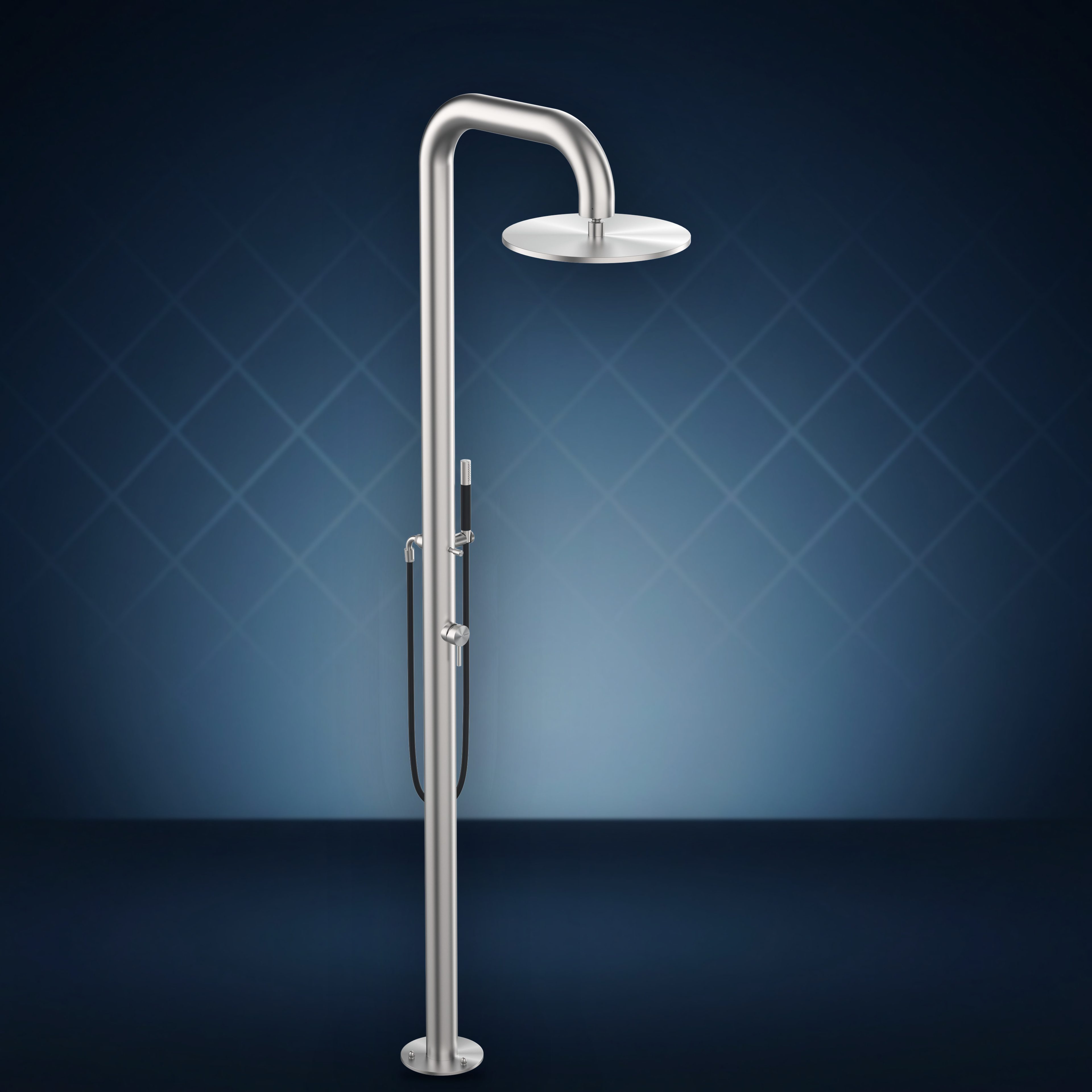 Colonna doccia con miscelatore, soffione S12 Ø400 mm e doccetta BW76.ME, collezione Boss Wide