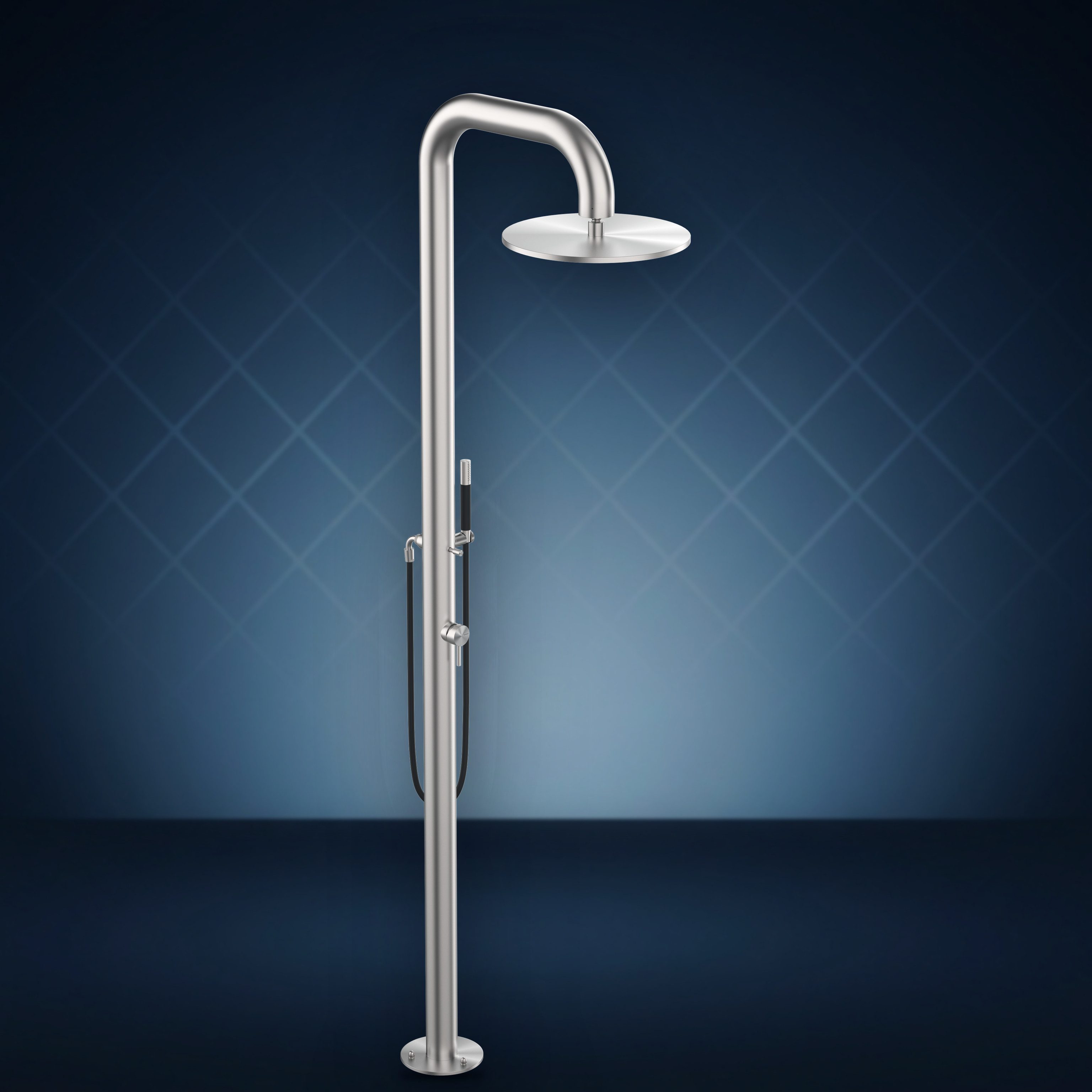 Colonna doccia con miscelatore, soffione S12 Ø400 mm e doccetta BW76.ME, collezione Boss Wide