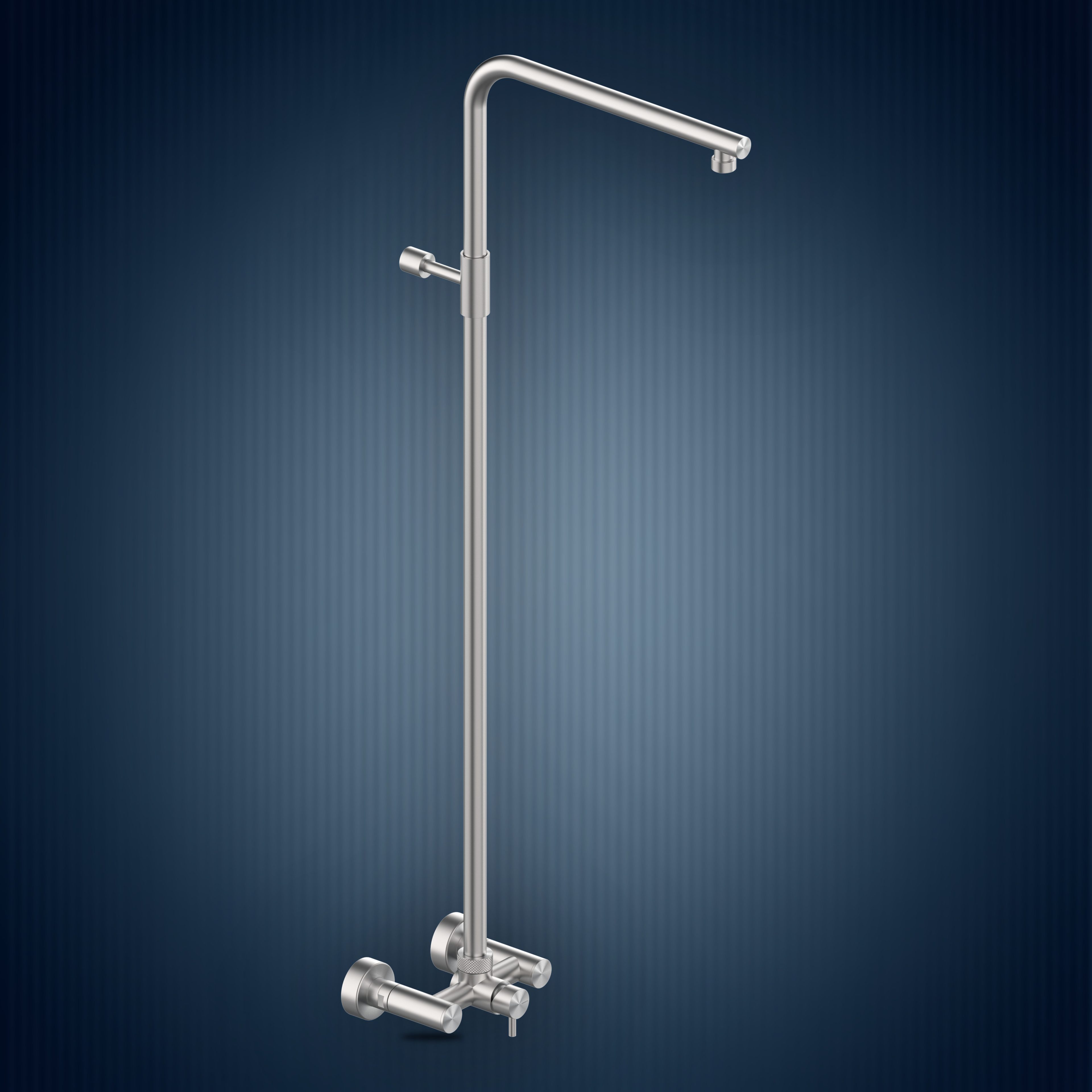 Miscelatore esterno con colonna doccia e soffione incassato W783, collezione Skinny