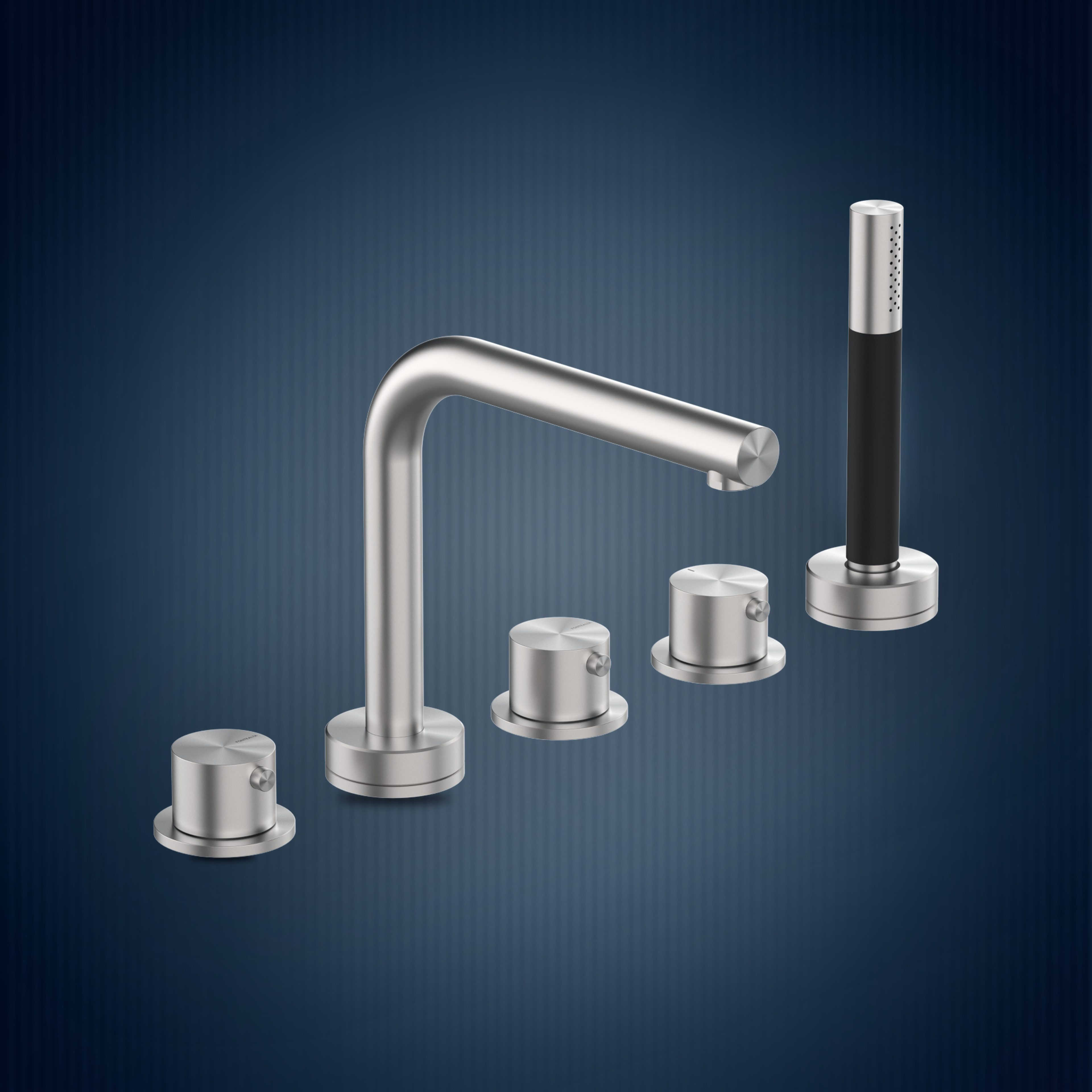 Batteria bordo vasca 5 fori W5B.L, collezione Skinny