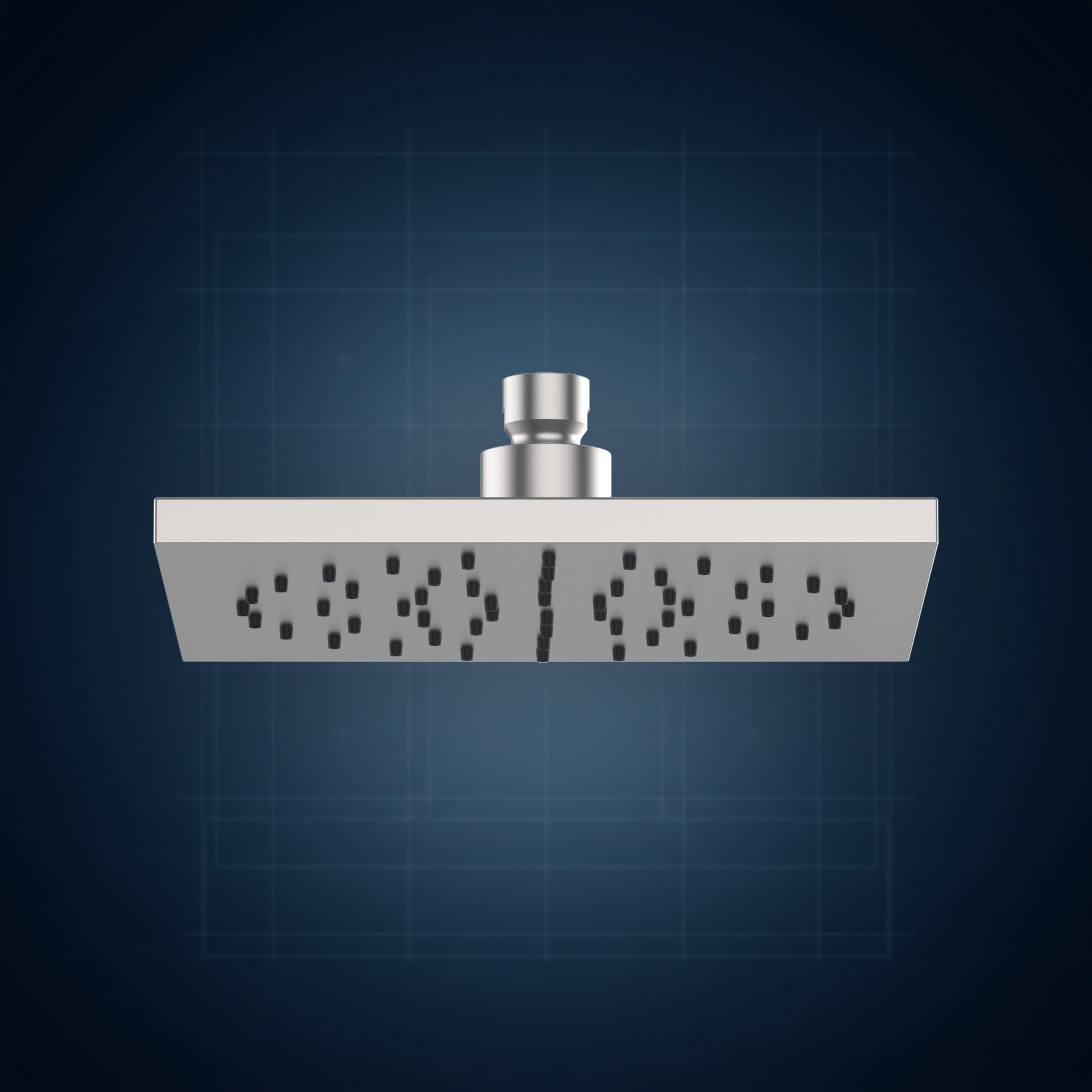 Soffione anticalcare 200x200 mm, acciaio inox AISI 316 S07, collezione Componenti doccia