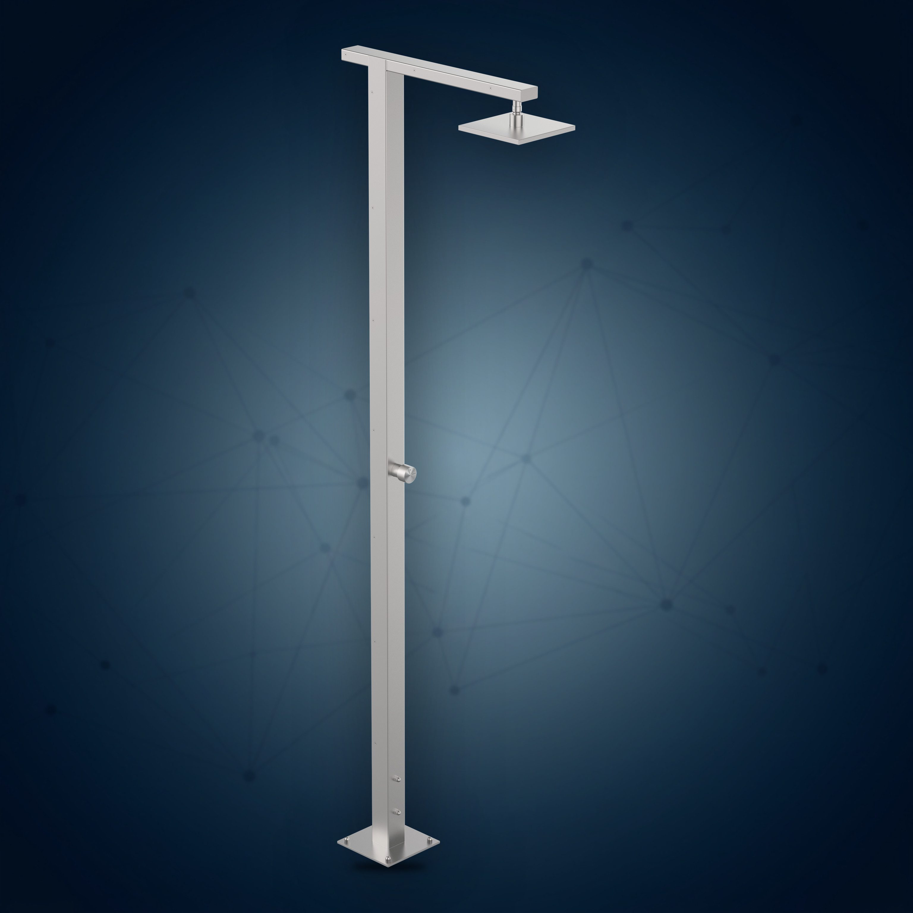 Colonna doccia con rubinetto temporizzato e soffione S07 200X200 mm Q86.AST, collezione Community