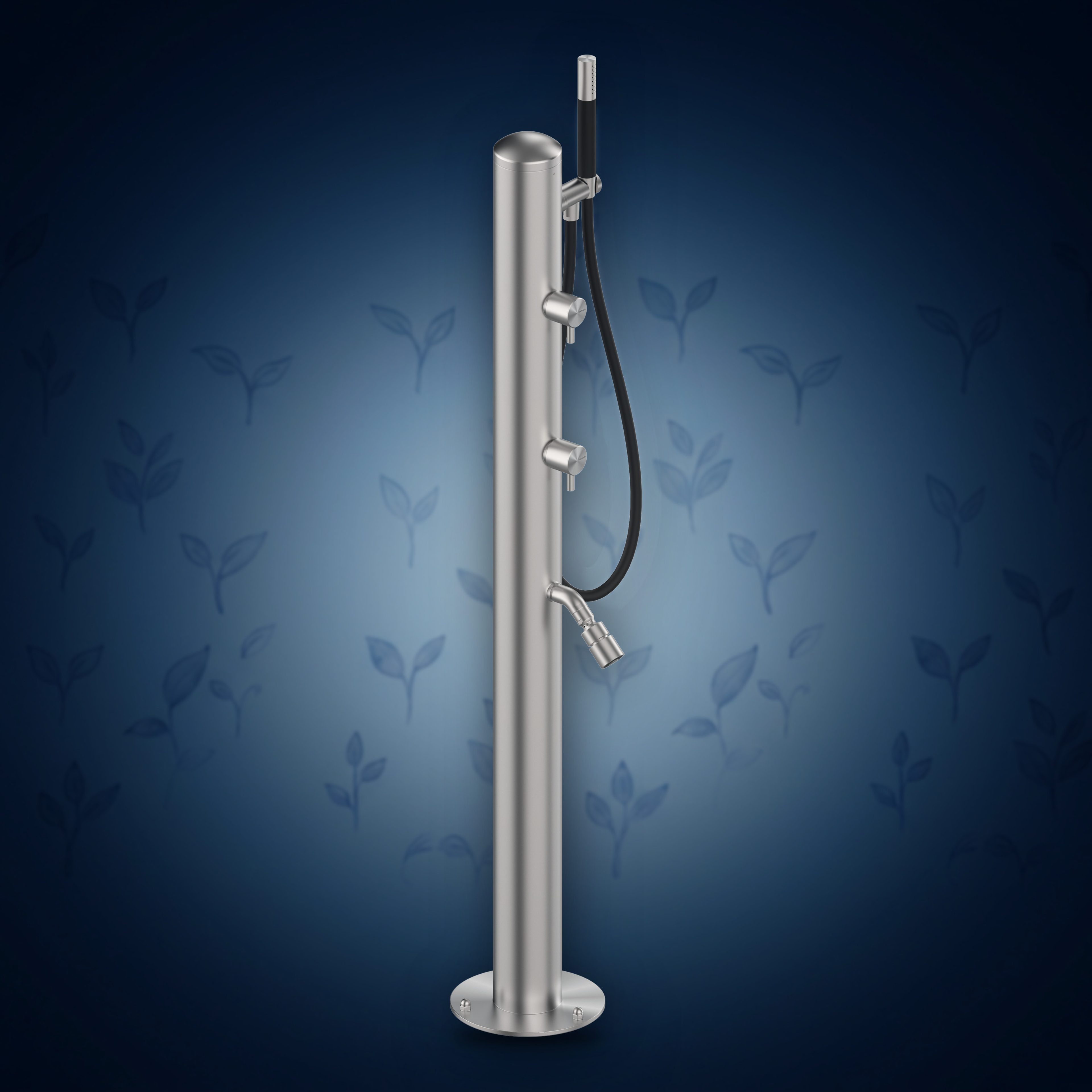 Colonna con 2 rubinetti d'arresto, doccetta e lavapiedi COL90.2, collezione Spring