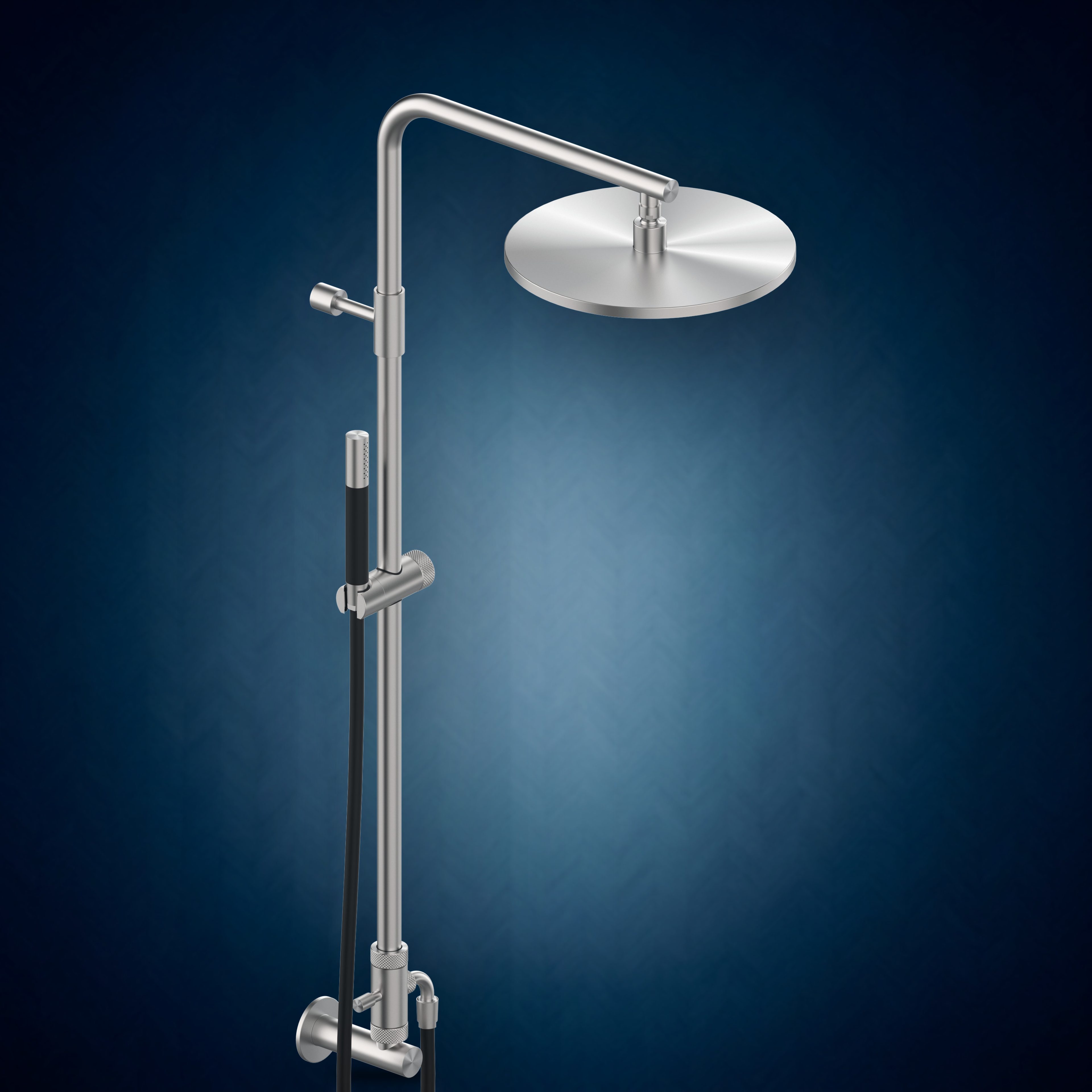 Presa d'acqua con colonna doccia, soffione S10 Ø300 mm e doccetta W6X1.E, collezione Classy