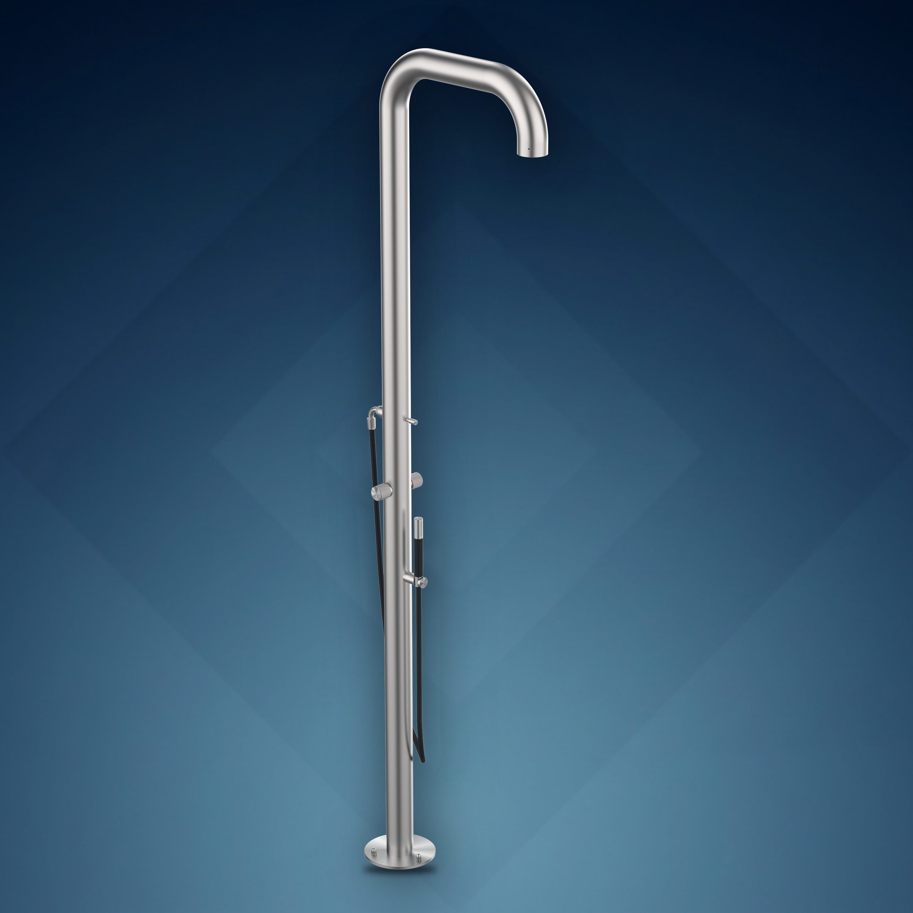 Colonna doccia con 2 rubinetti d'arresto, soffione incassato e doccetta B76.2E, collezione Boss