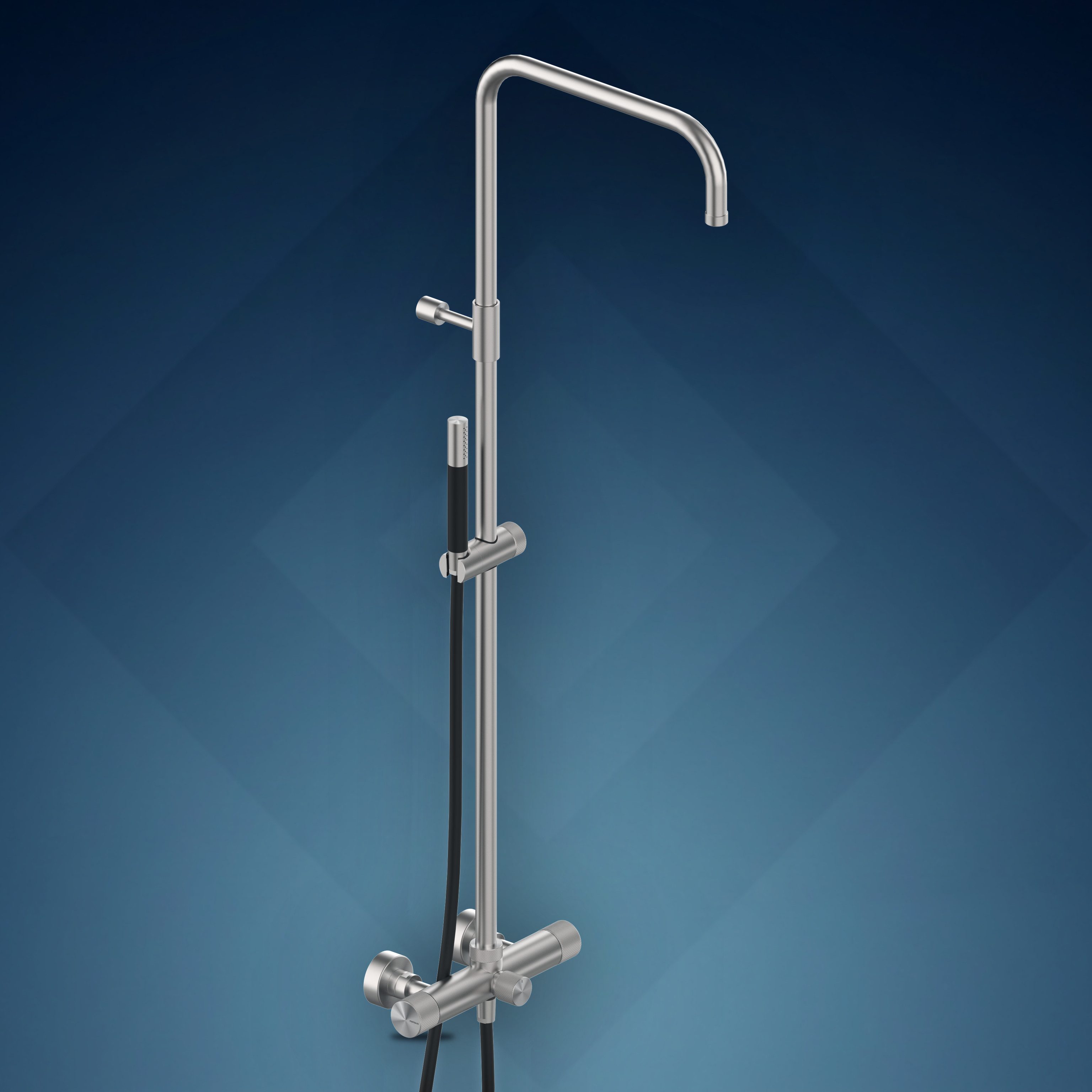 Gruppo esterno con colonna doccia e soffione incassato W344.E, collezione Boss