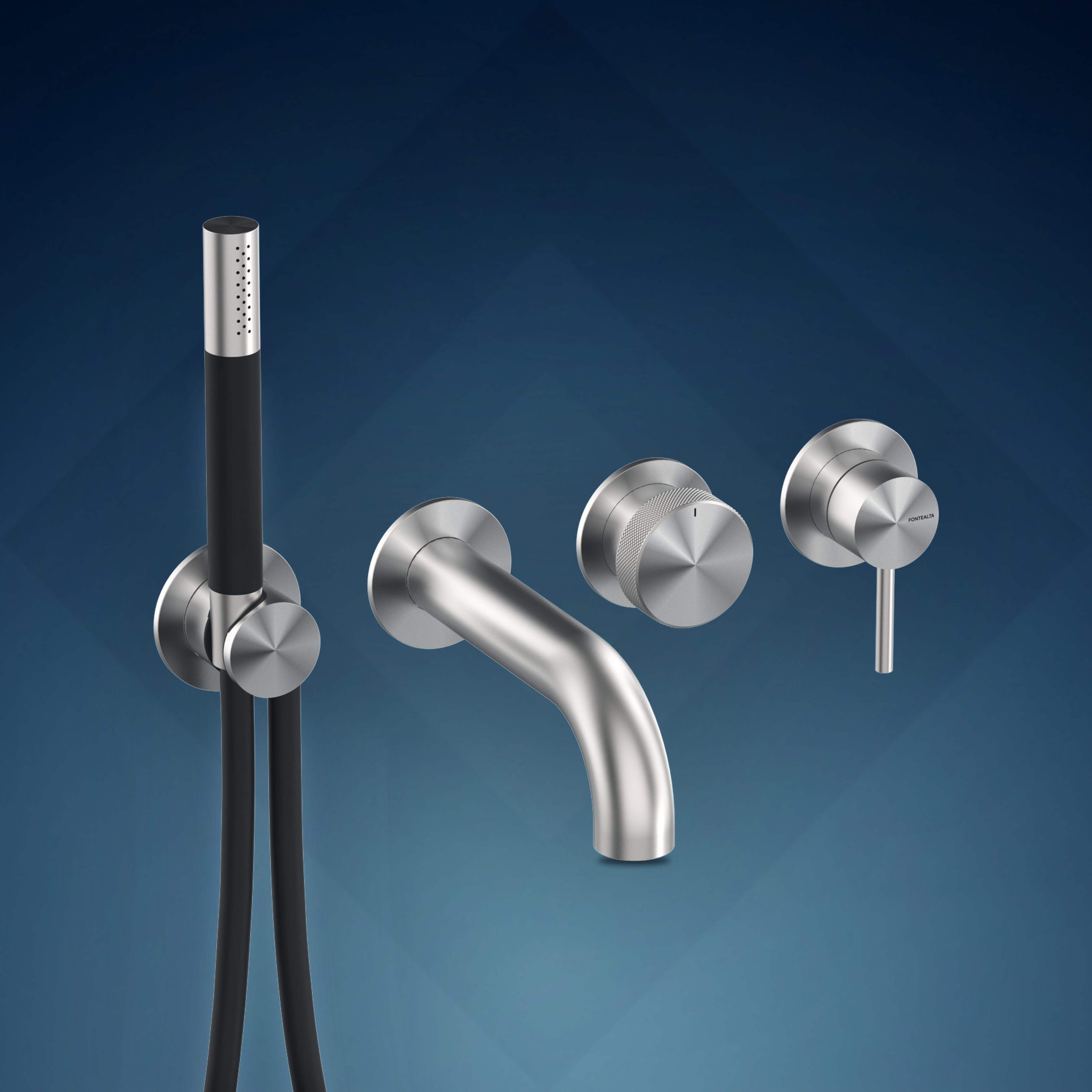 Miscelatore vasca da incasso con bocca e doccetta W4MBP.CD, collezione Boss