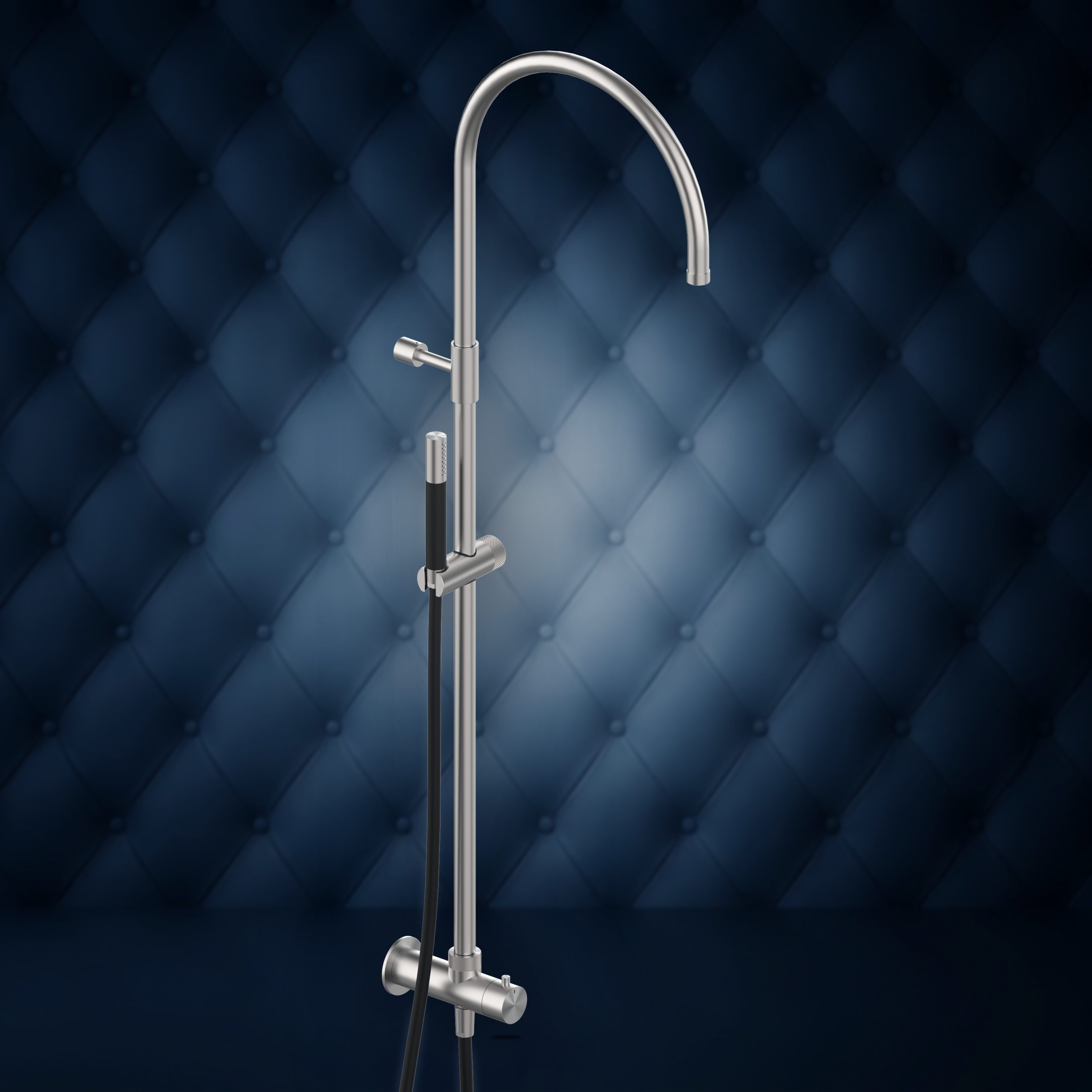 Presa d’acqua con colonna doccia, soffione incassato e doccetta W159.E, collezione Club