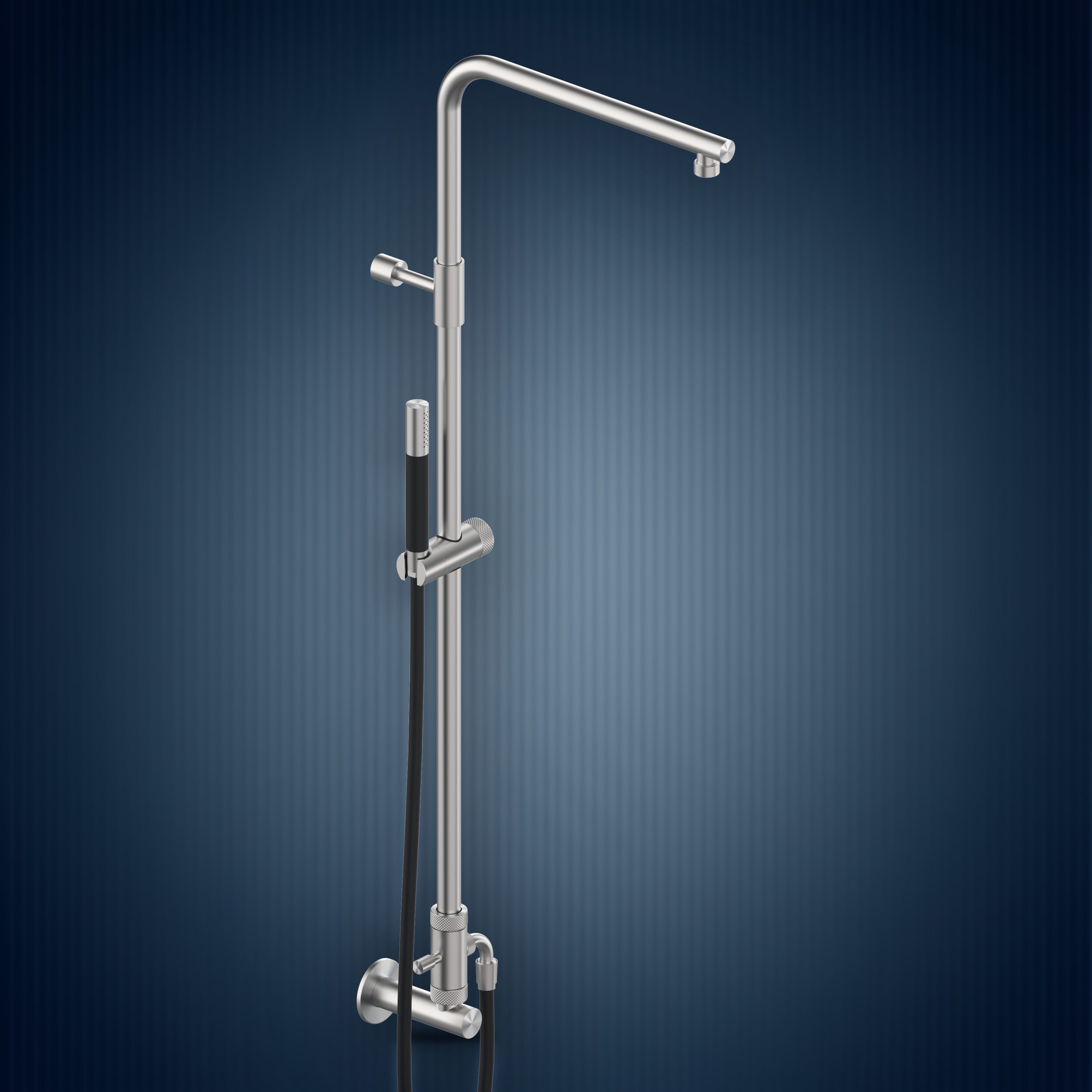 Presa d’acqua con colonna doccia, soffione incassato e doccetta W7X1.E, collezione Skinny