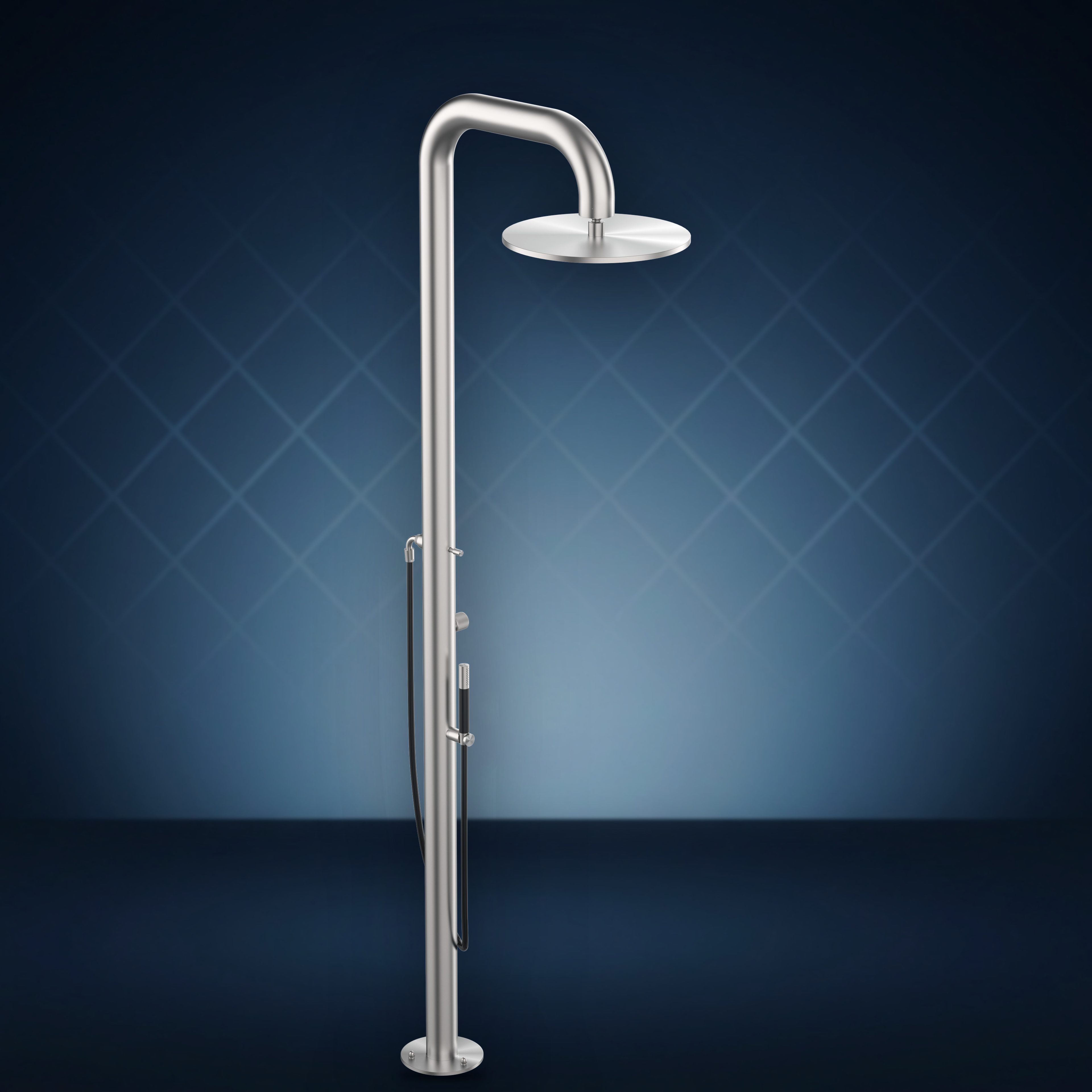 Colonna doccia con rubinetto d'arresto, soffione S12 Ø400 mm e doccetta BW76.E, collezione Boss Wide