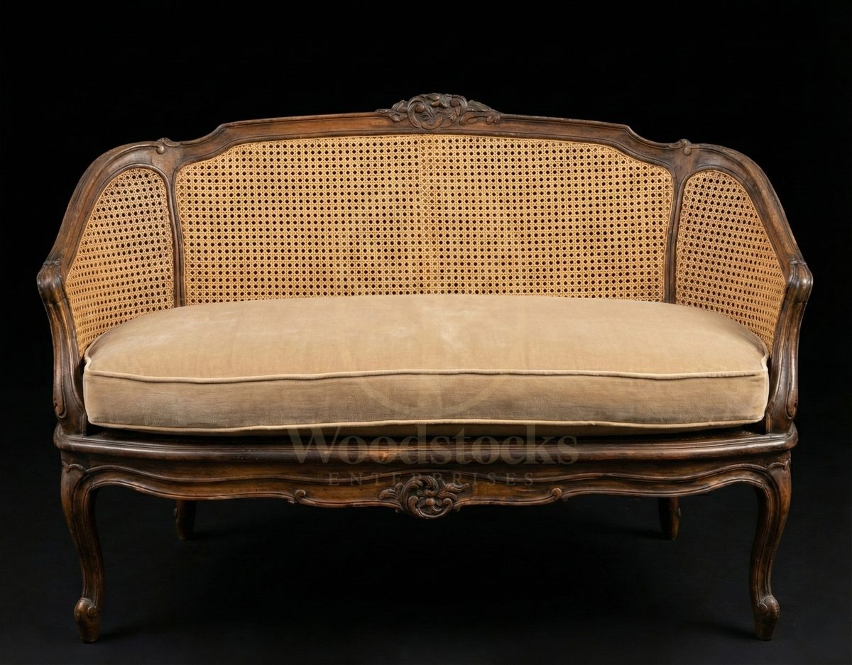 Royal Teak Provençal Cane Serenade Louis XV Sofa Set, Saharanpur, view 3