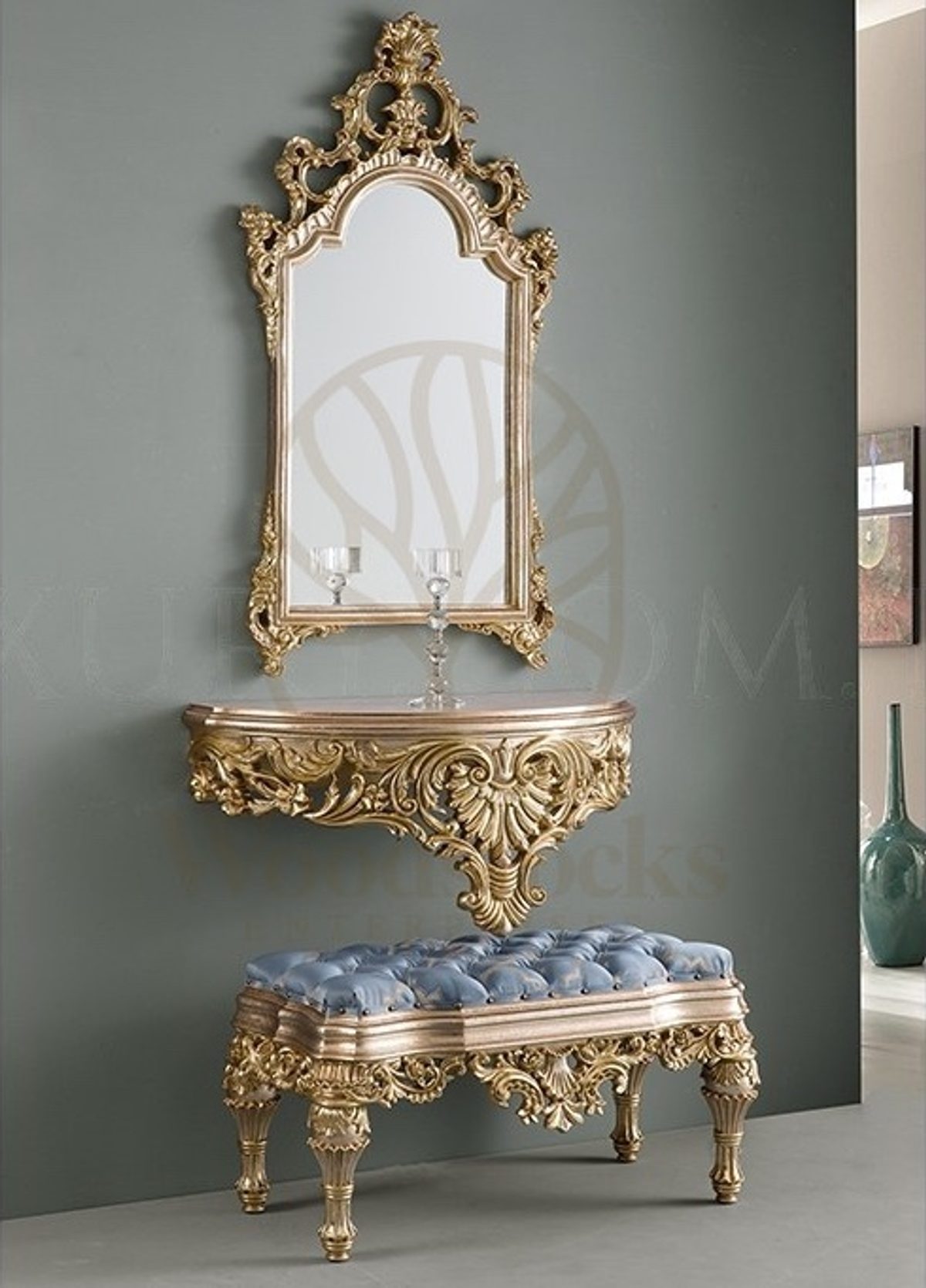 Royal Orkide Hand Carved Teak Dressing Table, Saharanpur, Dressing Table