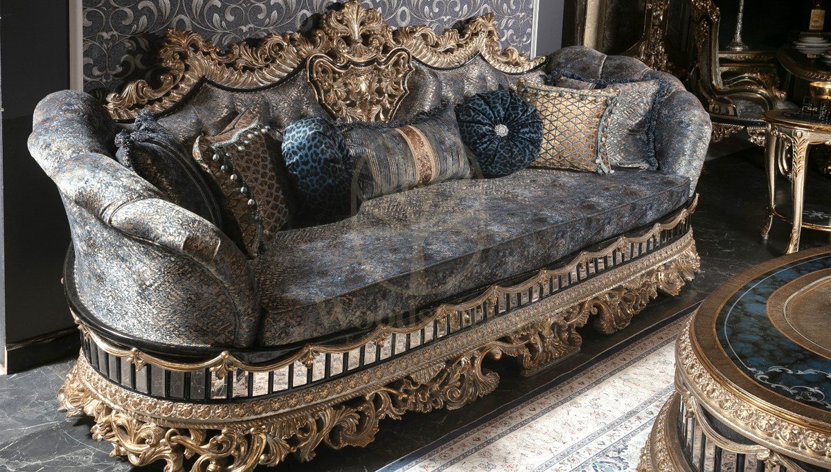 Royal Bilbao Hand Carved Teak Sofa Set II, Saharanpur, view 2