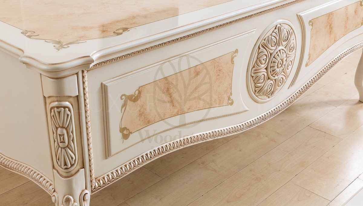 Royal Rozena Hand Carved Teak Office Table, Saharanpur, view 6