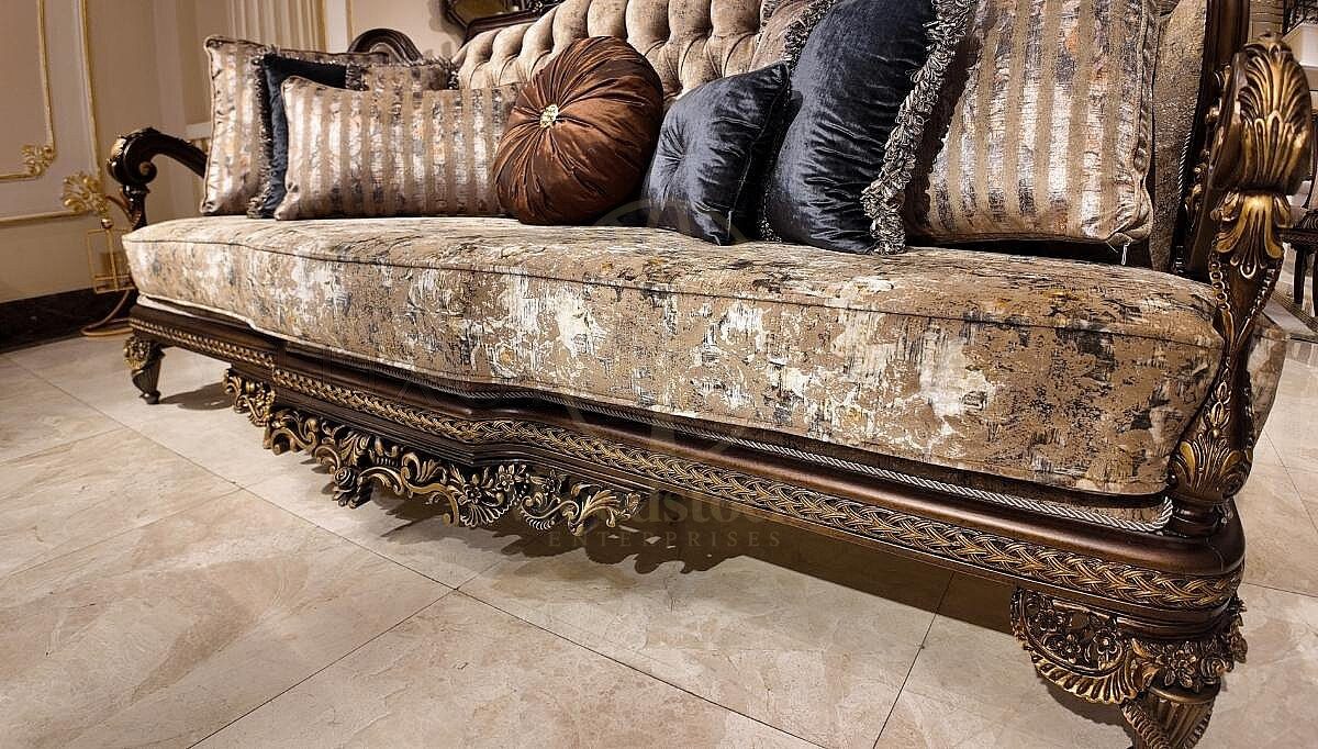 Royal Luxera Hand Carved Teak Sofa Set, Saharanpur, view 8