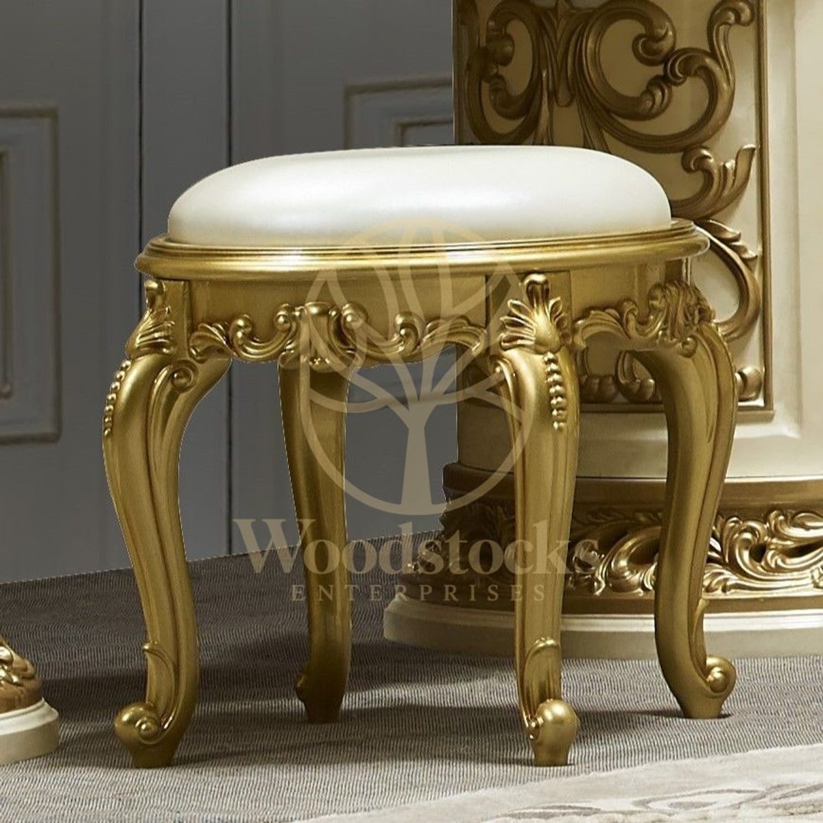 Teak Cabriole Gold Dressing Table, view 2