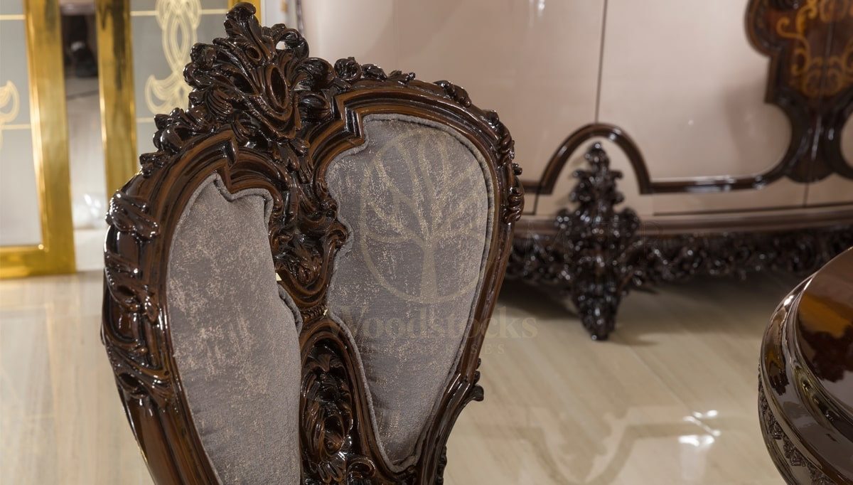 Royal Doyle Hand Carved Teak Dining Table Set, Saharanpur, view 2