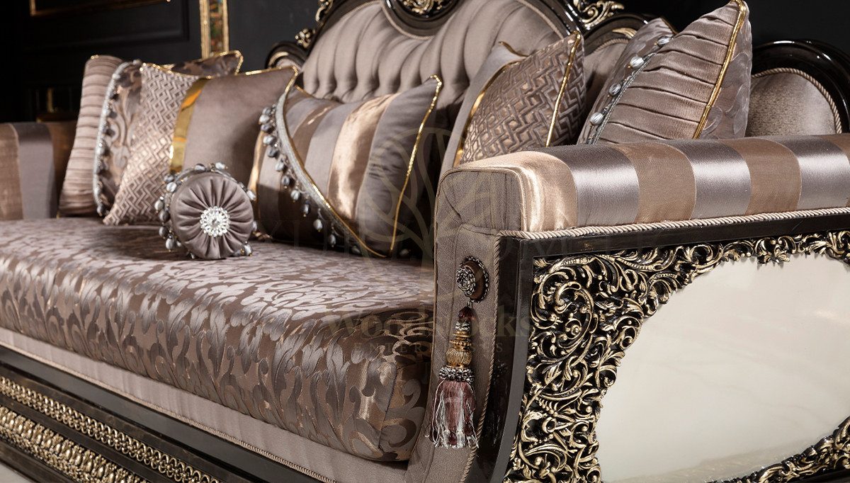 Royal Nazende Hand Carved Teak Sofa Set II, Saharanpur, view 4