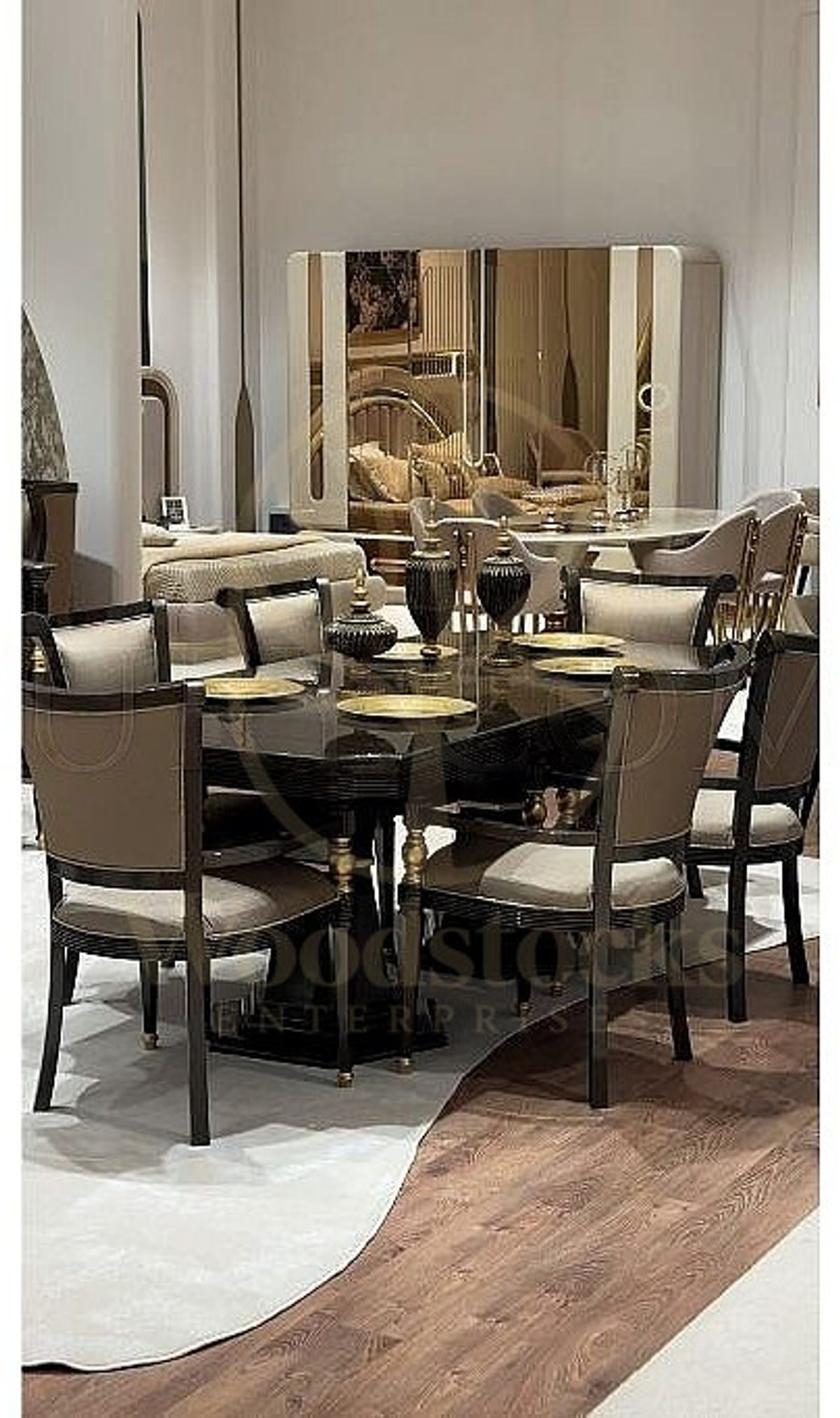 Royal Vespera Hand Carved Teak Dining Table Set, Saharanpur, view 2
