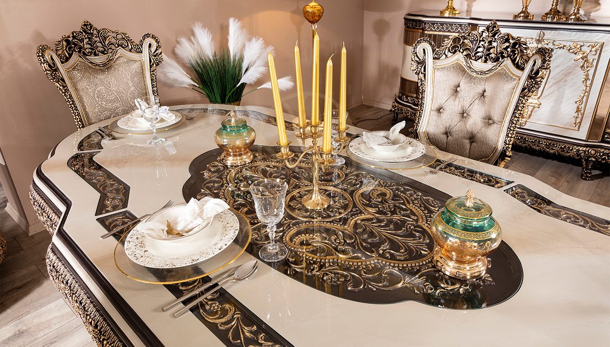 Royal Royena Hand Carved Teak Dining Table Set, Saharanpur, view 10