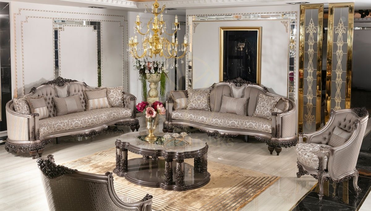 Royal Medora Hand Carved Teak Sofa Set, Saharanpur, Sofa Set