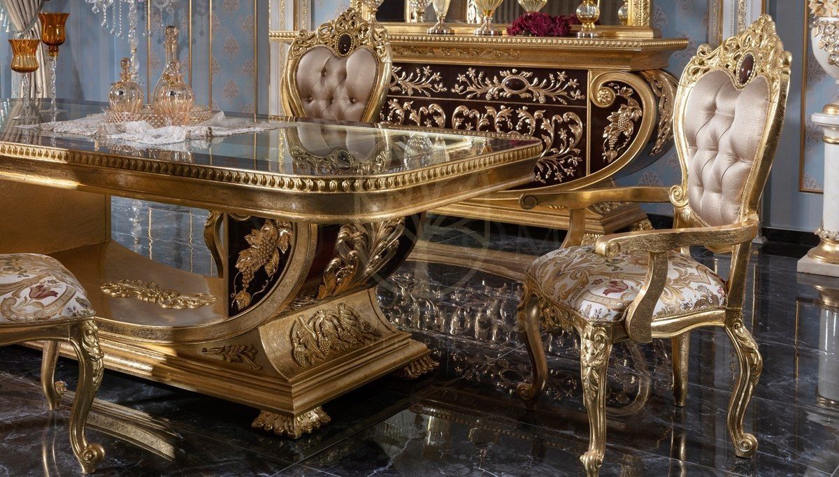 Royal Vanera Hand Carved Teak Dining Table Set, Saharanpur, view 7