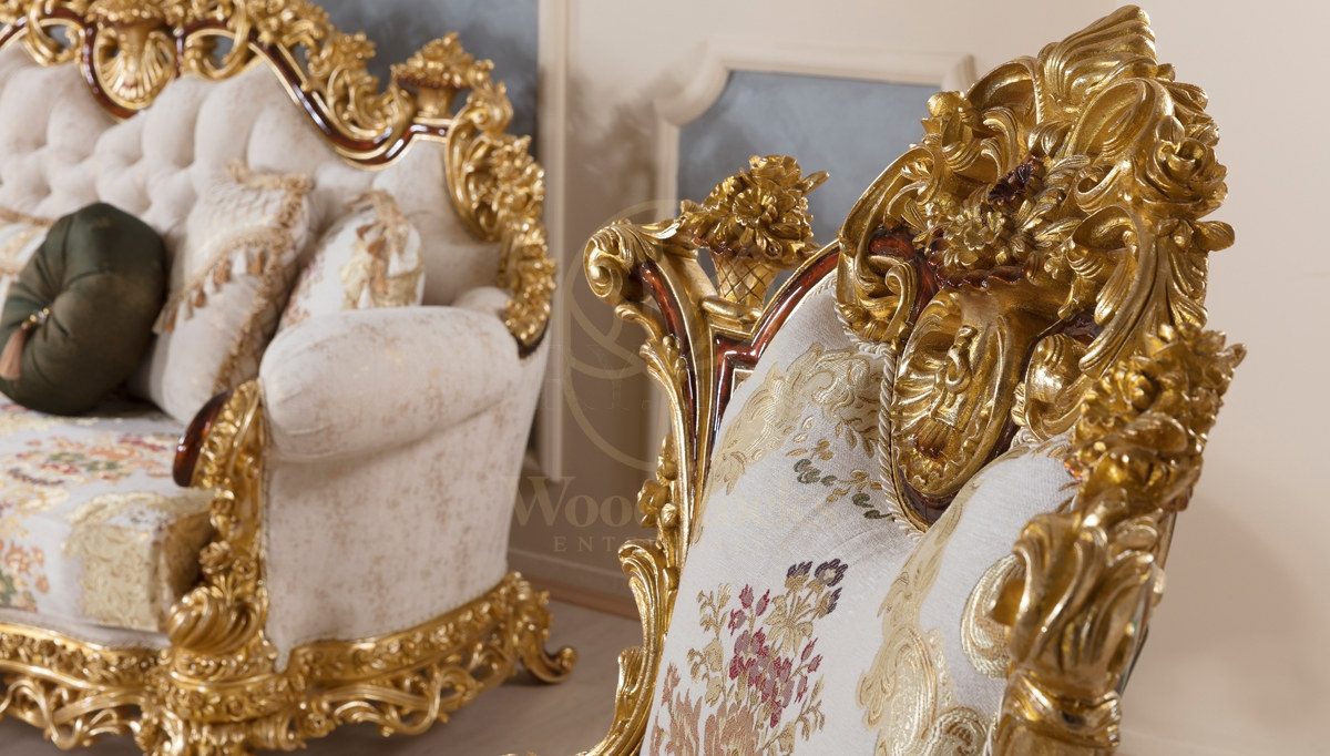 Royal Laden Hand Carved Teak Sofa Set, Saharanpur, view 3