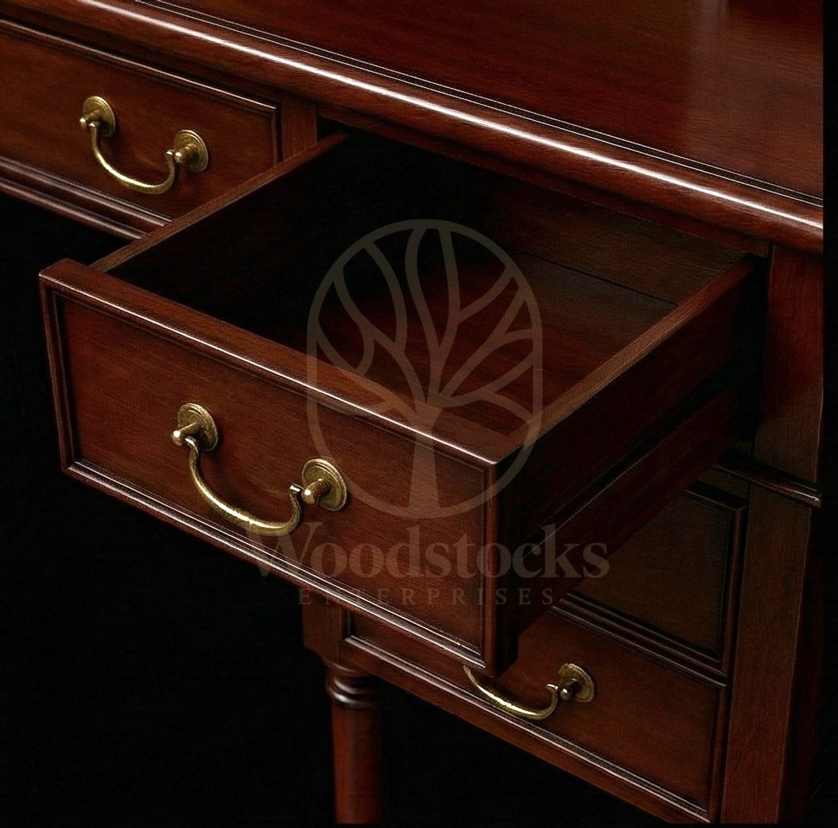 Royal Teak Regency Clerk’s Writing Desk & Companion Chair, Saharanpur, view 3