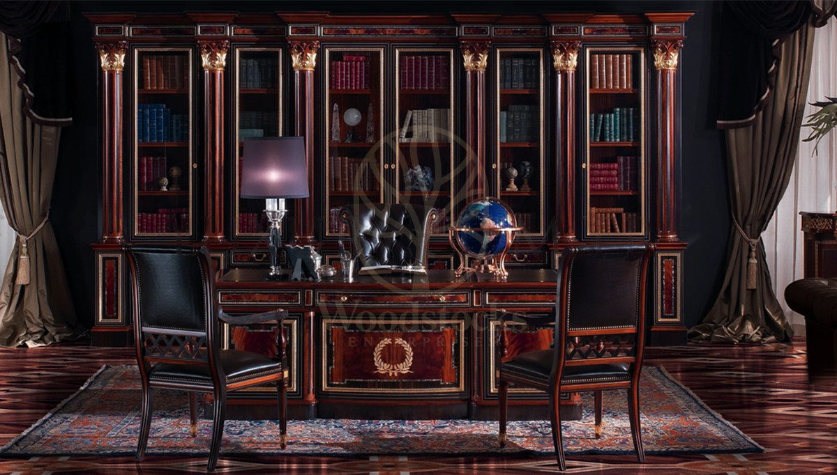 Royal Ahesta Bronze Hand Carved Teak Office Table, Saharanpur, view 8
