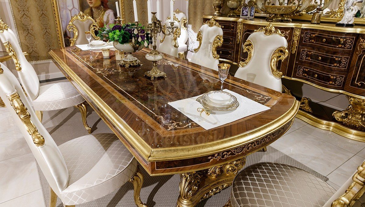 Royal Harezm Hand Carved Teak Dining Table Set, Saharanpur, view 6