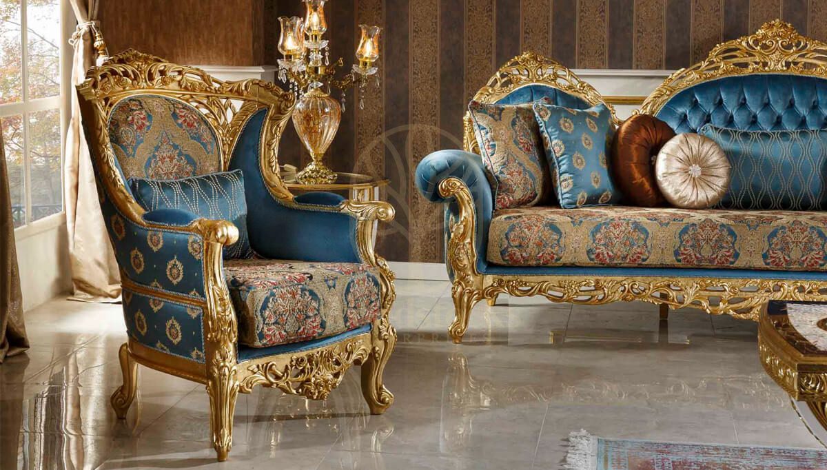 Royal Sultanahmet Hand Carved Teak Sofa Set II, Saharanpur, view 3