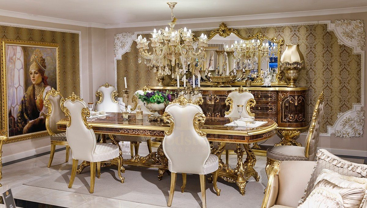 Royal Harezm Hand Carved Teak Dining Table Set, Saharanpur, Dining Table