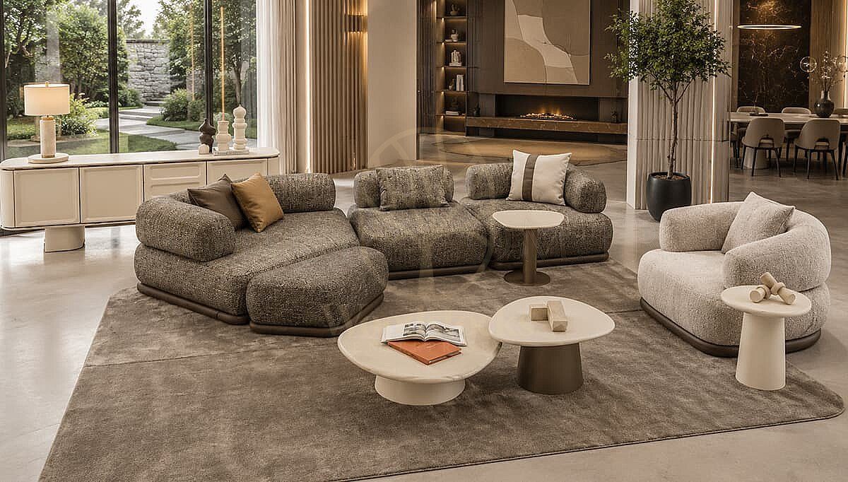 Luxury Portofino Handcrafted Teak L-Shape Sofa, Saharanpur, L Shape Sofa