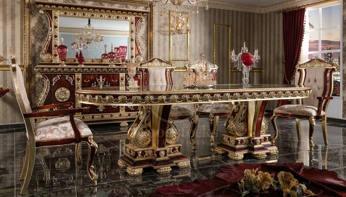 Royal Soci Hand Carved Teak Dining Table Set, Saharanpur, view 2