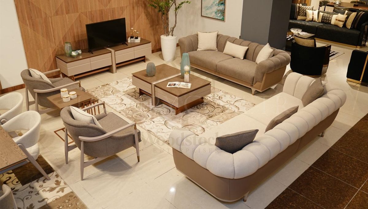 Luxury Sidney Handcrafted Teak Sofa Set II, Saharanpur, Sofa Set