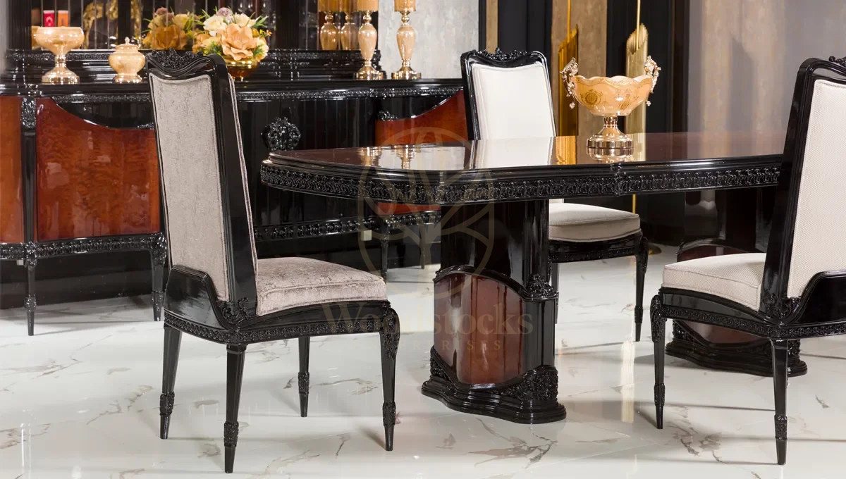 Royal Casa Hand Carved Teak Dining Table Set, Saharanpur, view 2