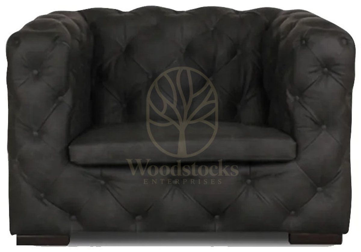 Royal Harris Grey Chesterfield Hand Carved Teak Sofa Set, Saharanpur, view 5