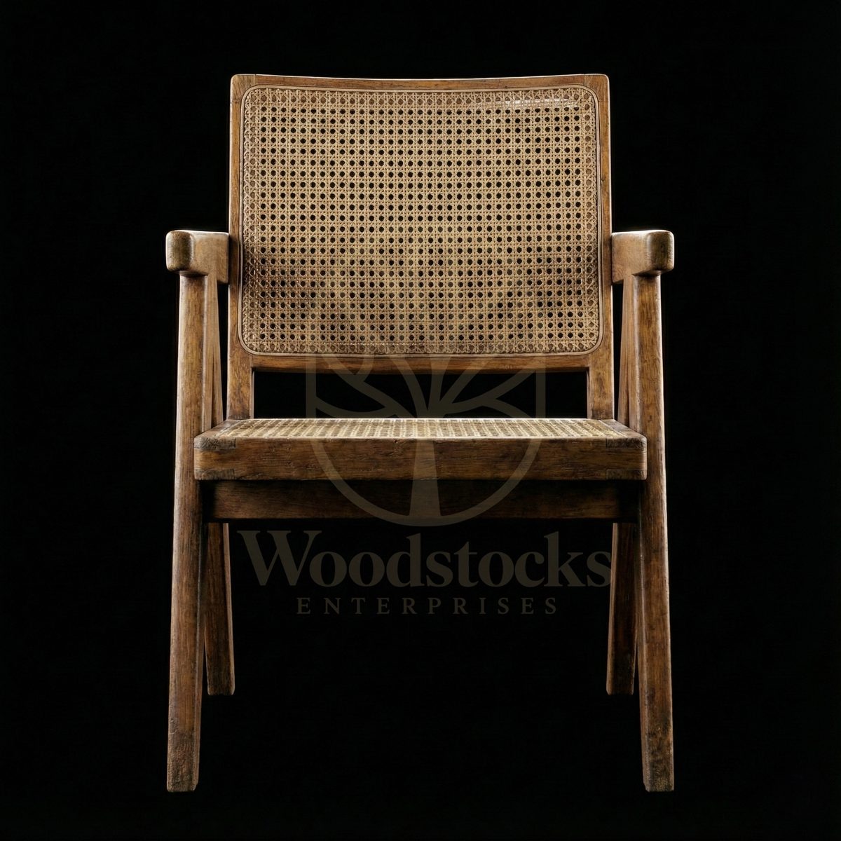 Luxury Teak Chandigarh Secretariat Cane Armchair, Saharanpur, view 3