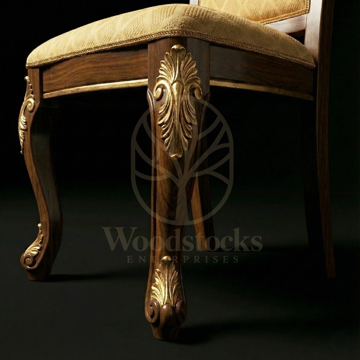 Royal Hand Carved Teak Whispers of the Petit Trianon Rococo Dining Ensemble, Saharanpur, view 7