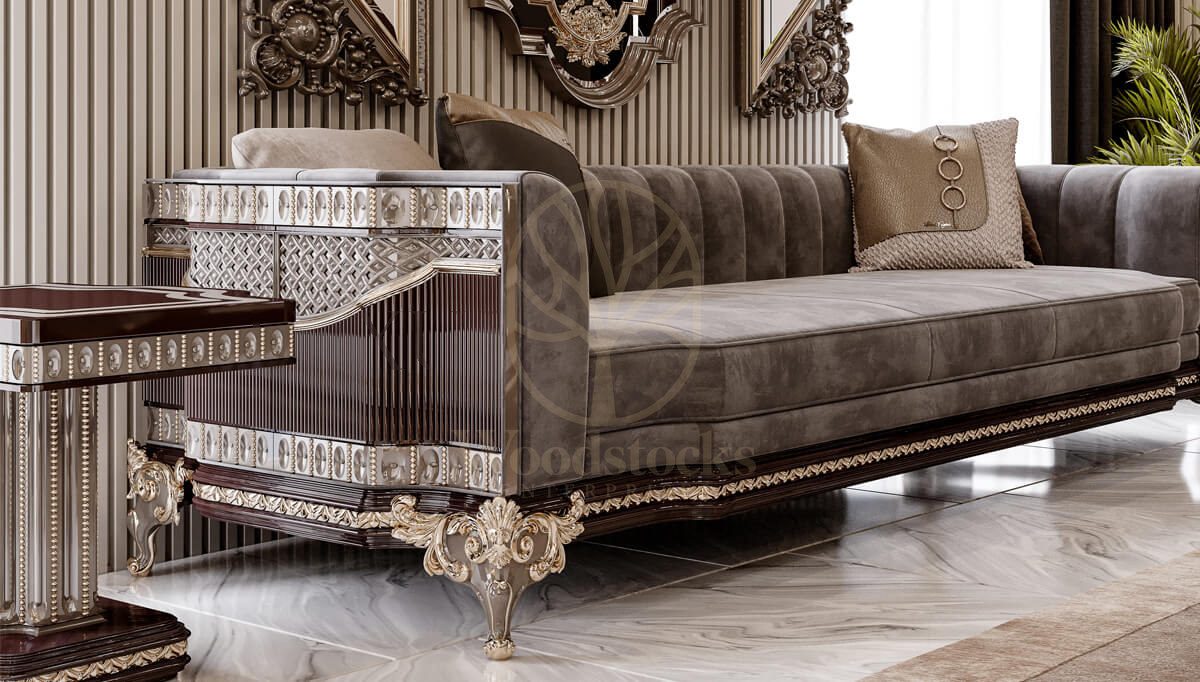 Royal Lotus Hand Carved Teak Sofa Set, Saharanpur, view 7