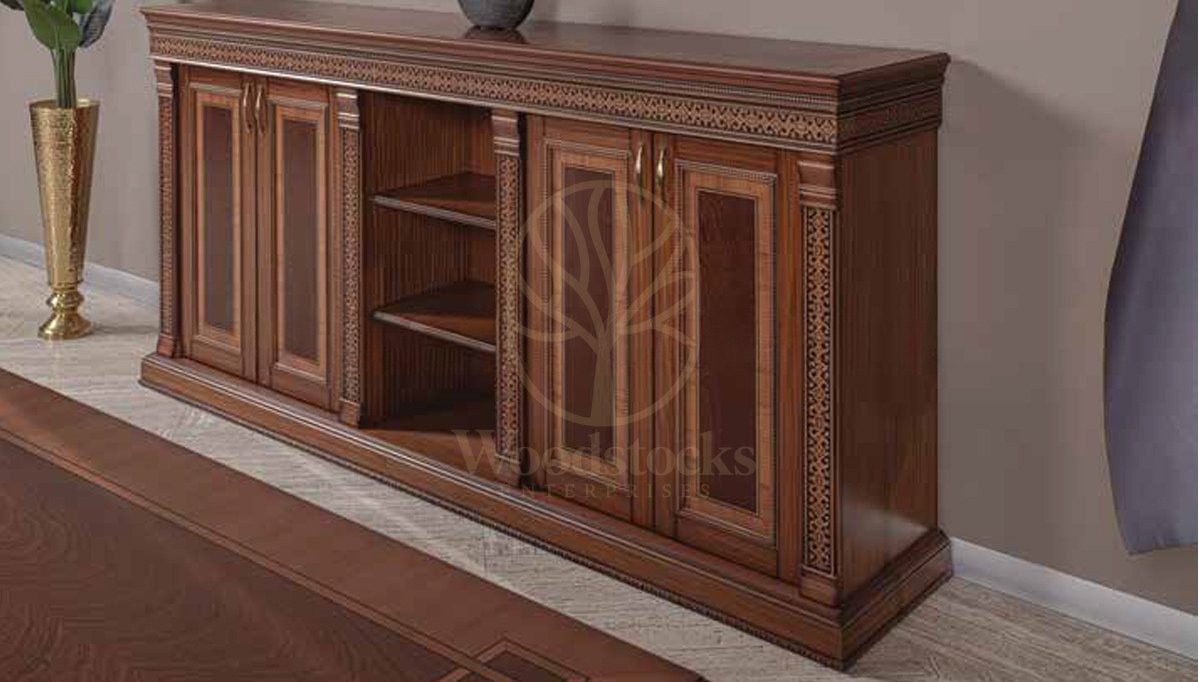Royal Sahika Hand Carved Teak Office Table, Saharanpur, view 3