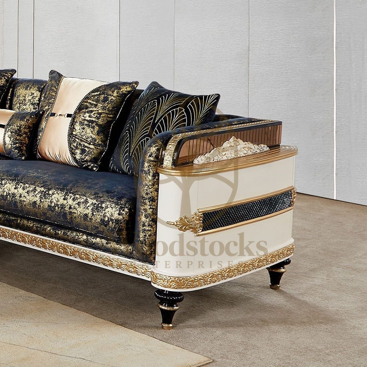 Teak Luxury Gold Sofa Set II, alternate view