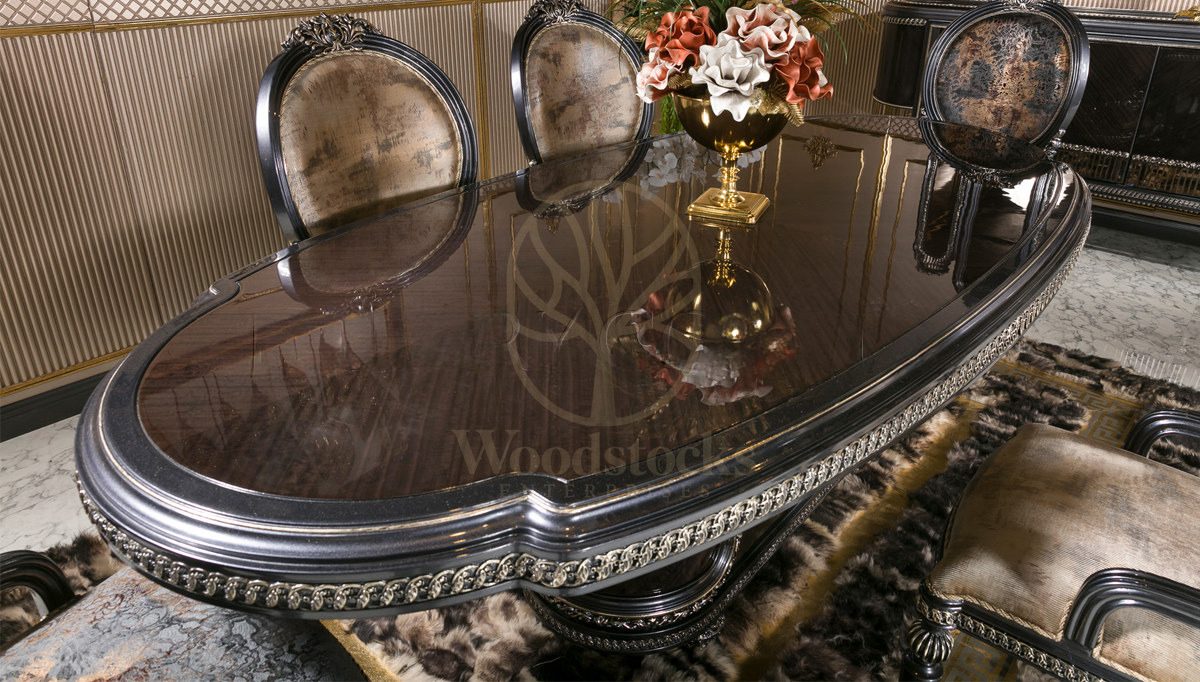Royal Basel Hand Carved Teak Dining Table Set, Saharanpur, view 4
