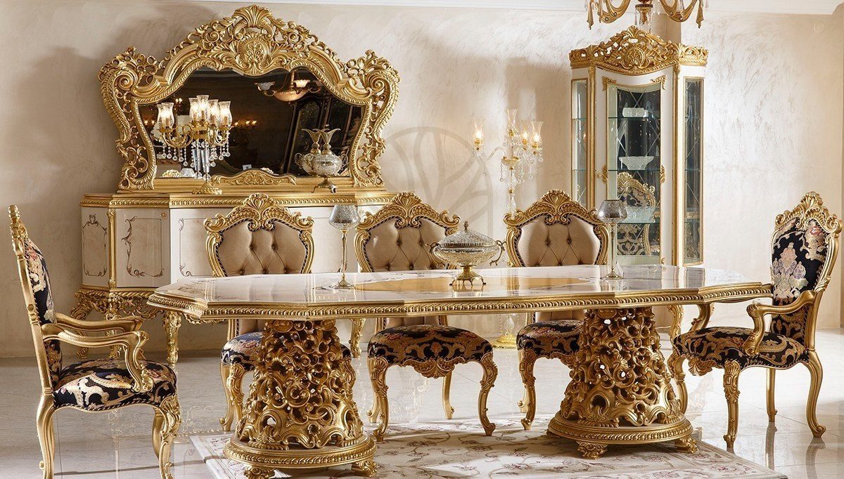 Royal Sehrazat Hand Carved Teak Dining Table Set, Saharanpur, view 2