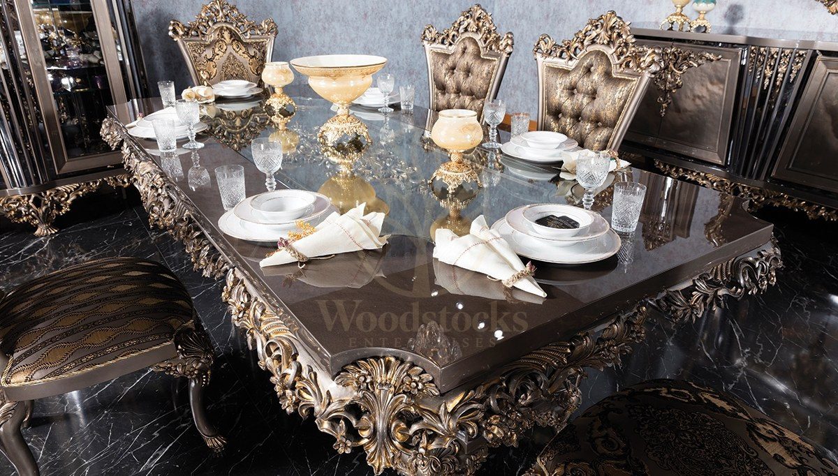 Royal Vitton Hand Carved Teak Dining Table Set, Saharanpur, view 7