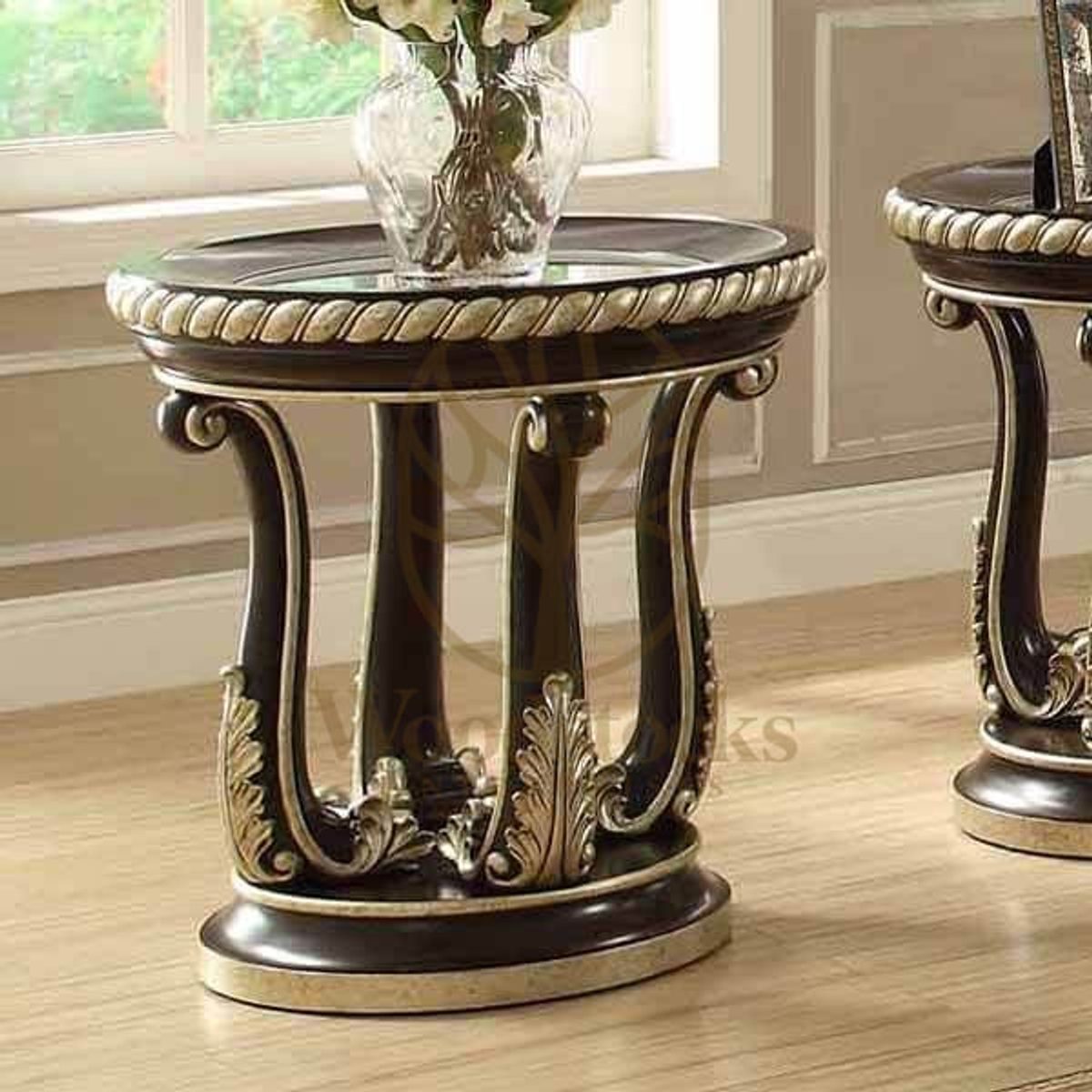 Teak Sleek Cherry Corner Table, End Table / Corner Table