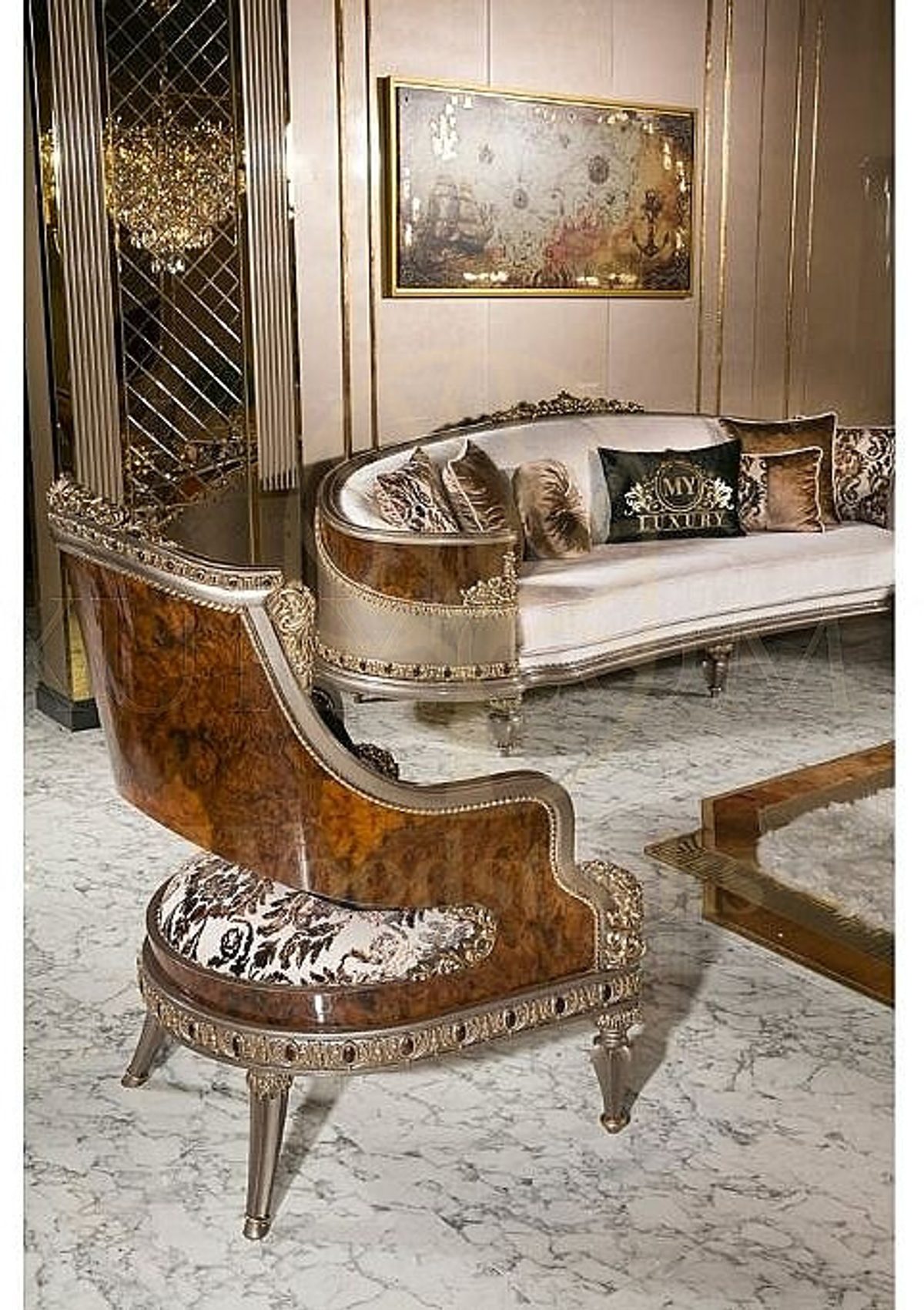 Royal Exotic Hand Carved Teak Sofa Set, Saharanpur, view 7