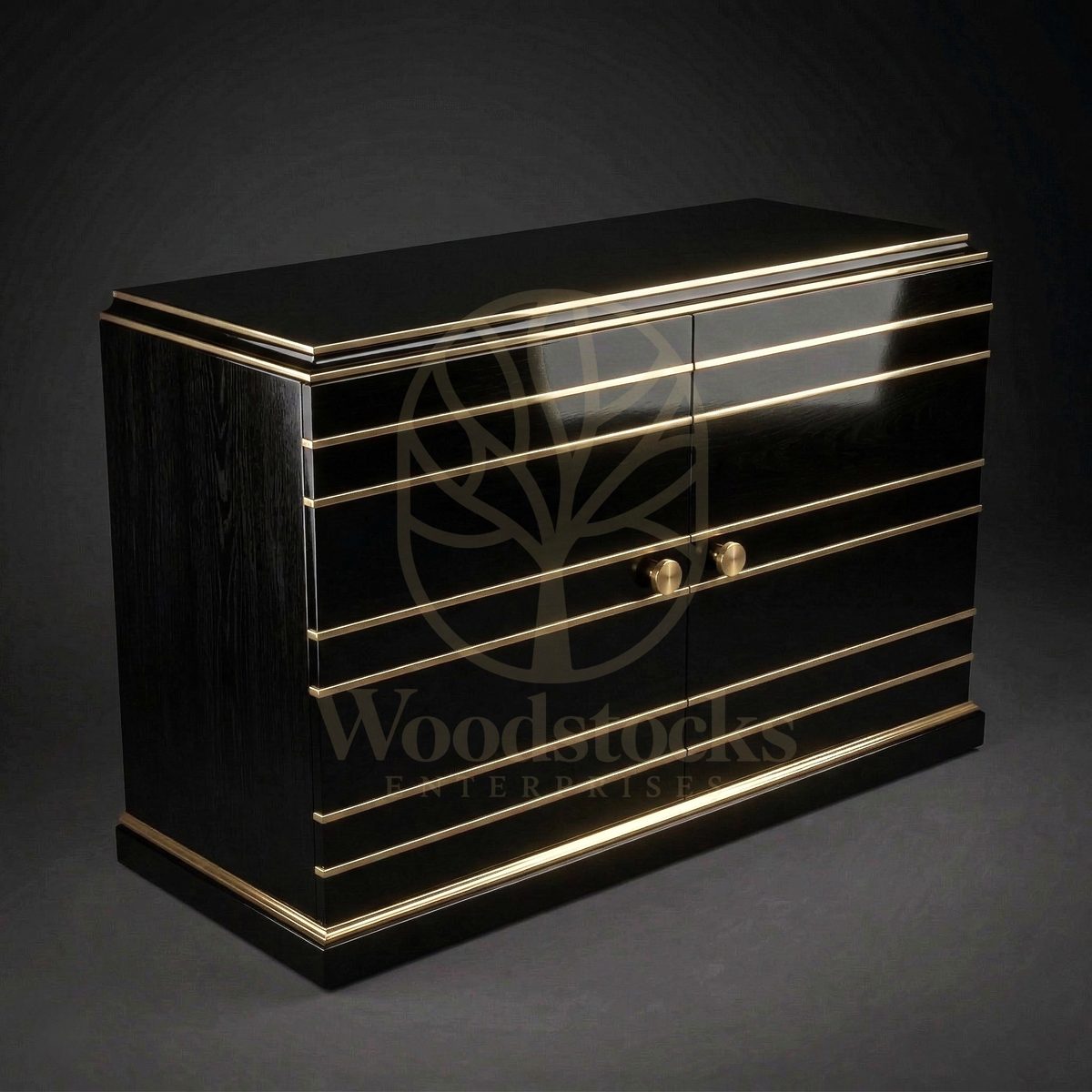Luxury Teak Minuit Noir Art Deco Sideboard, Saharanpur, view 3