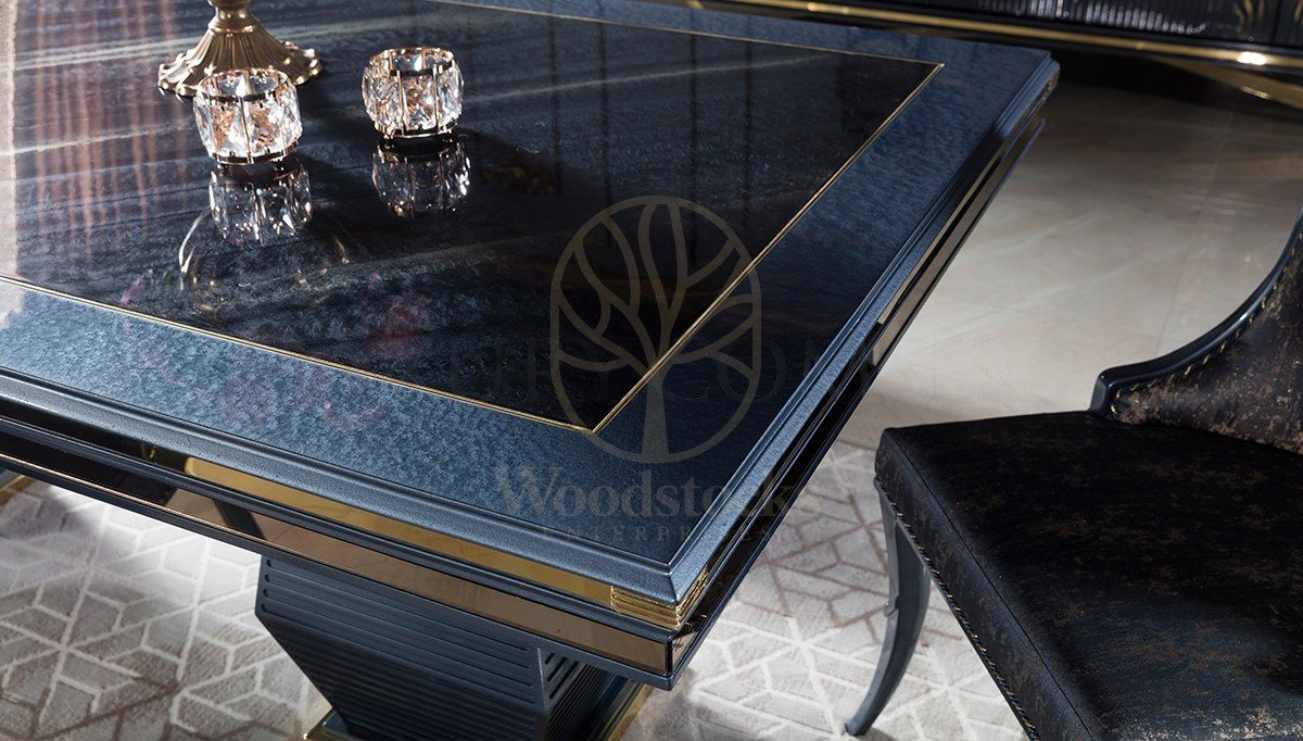Luxury Valentin Handcrafted Teak Dining Table Set, Saharanpur, view 6