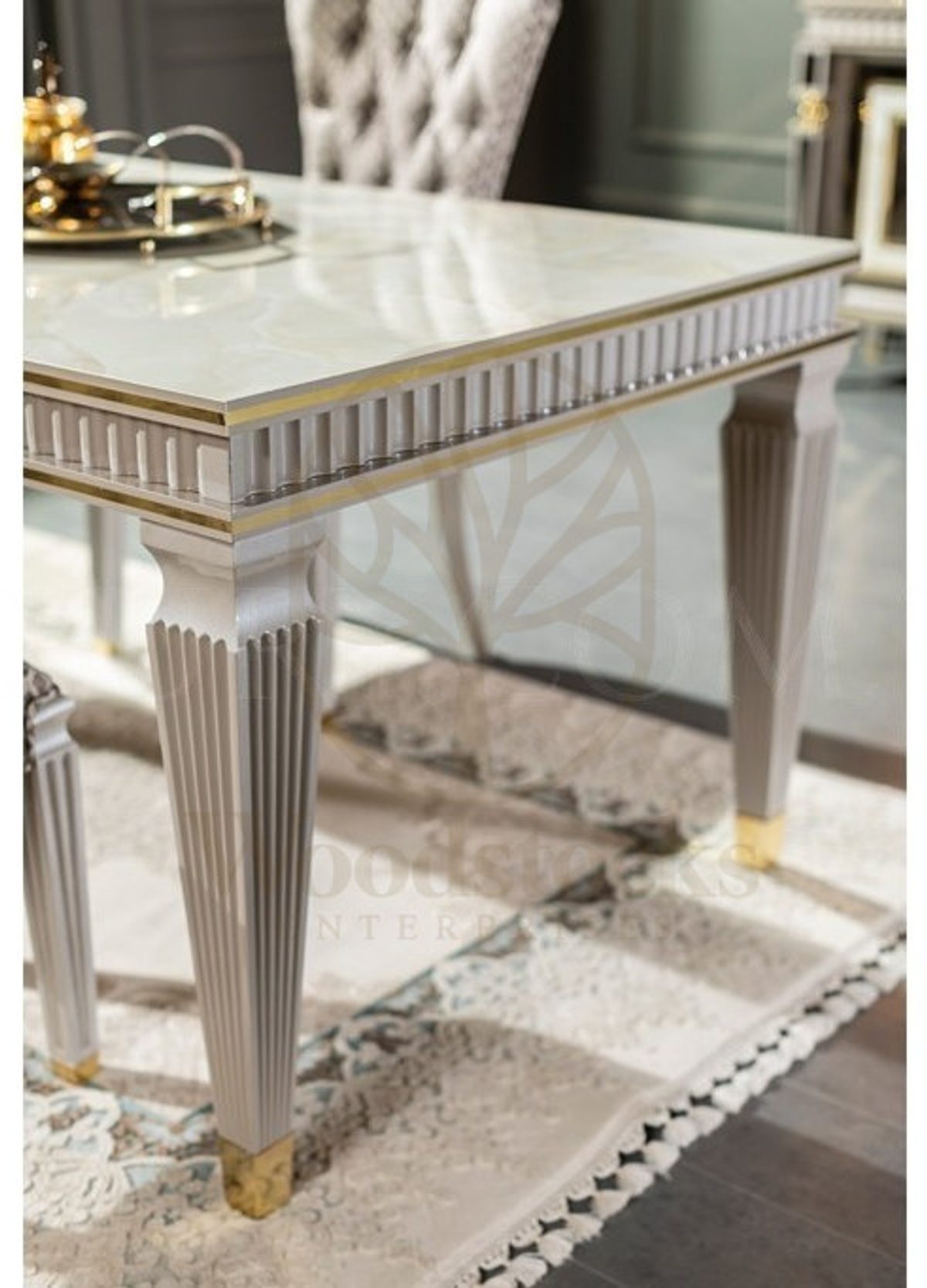 Luxury Albatros Handcrafted Teak Dining Table Set, Saharanpur, view 8